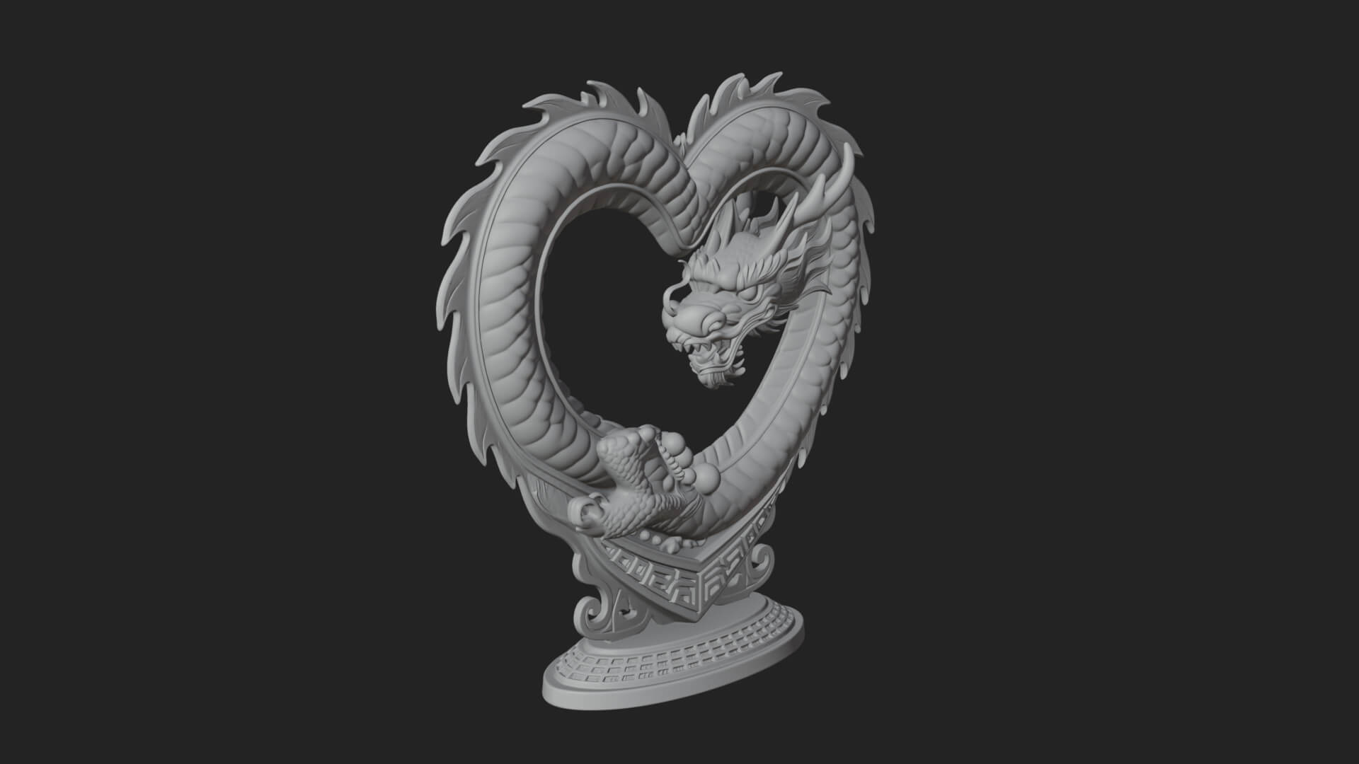 Ornate Framed Heart Plaque Design 213 3D Print Model 3D Model