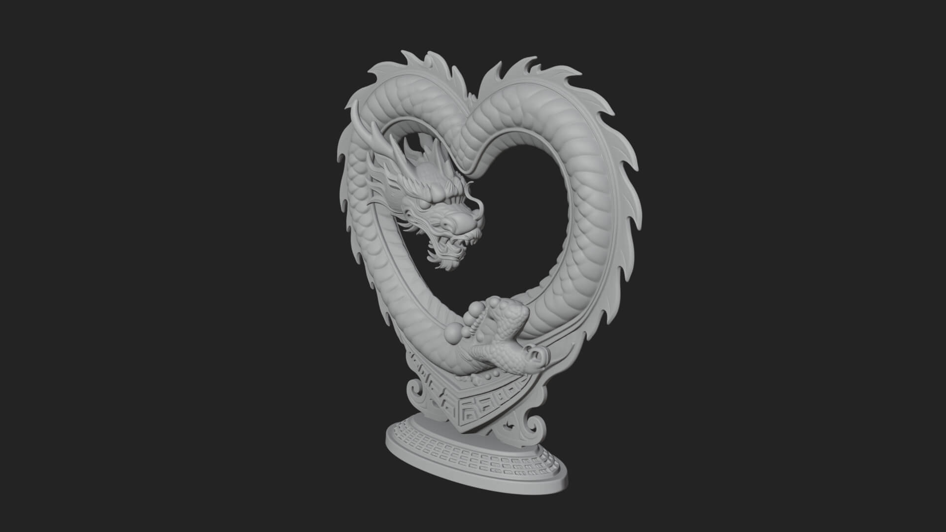 Ornate Framed Heart Plaque Design 213 3D Print Model 3D Model