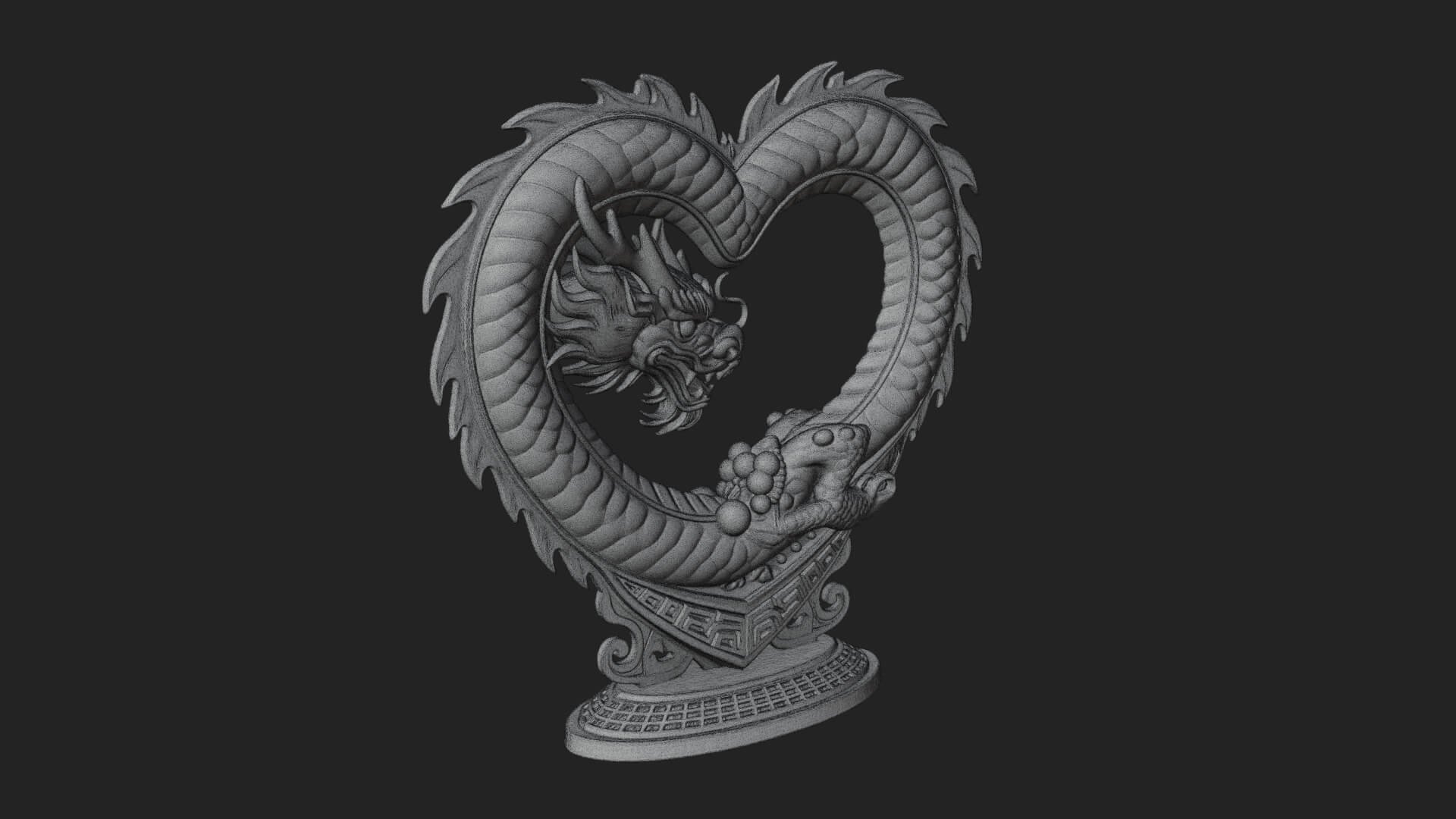 Ornate Framed Heart Plaque Design 213 3D Print Model 3D Model