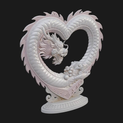 Ornate Framed Heart Plaque Design 213 3D Print Model