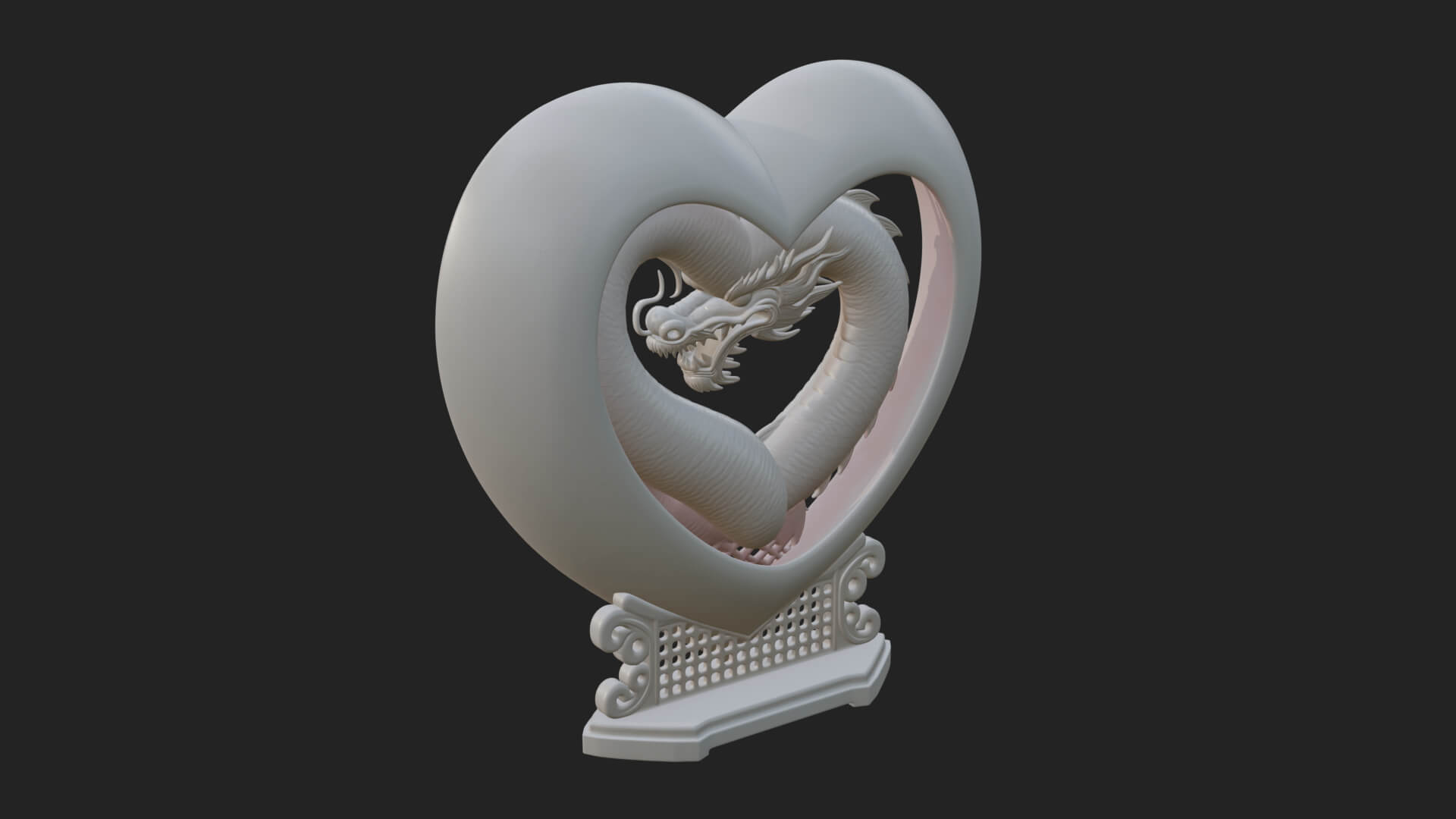 Ornate Framed Heart Plaque Design 214 3D Print Model 3D Model