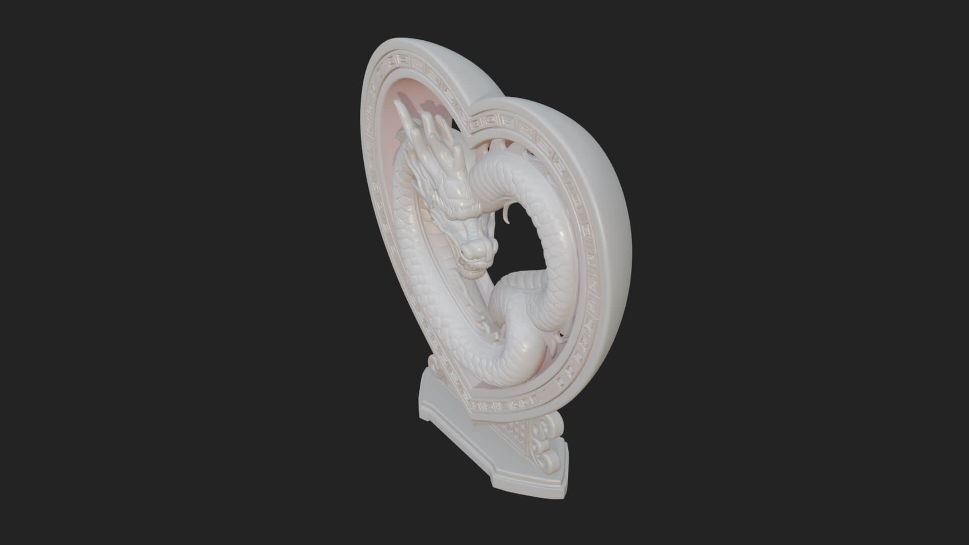 Ornate Framed Heart Plaque Design 214 3D Print Model 3D Model