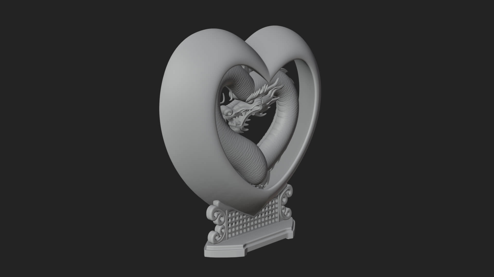 Ornate Framed Heart Plaque Design 214 3D Print Model 3D Model