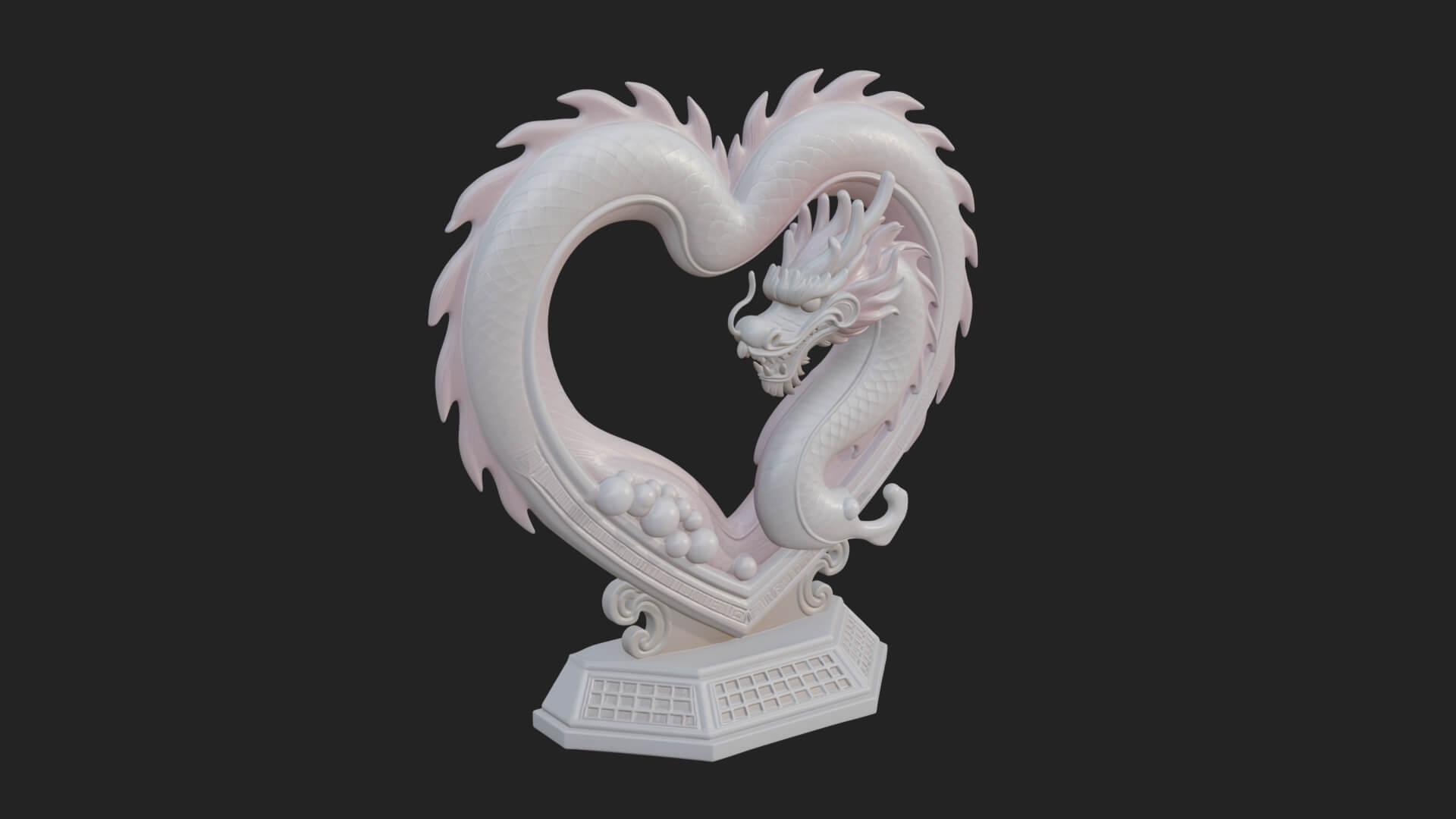 Ornate Framed Heart Plaque Design 215 3D Print Model 3D Model