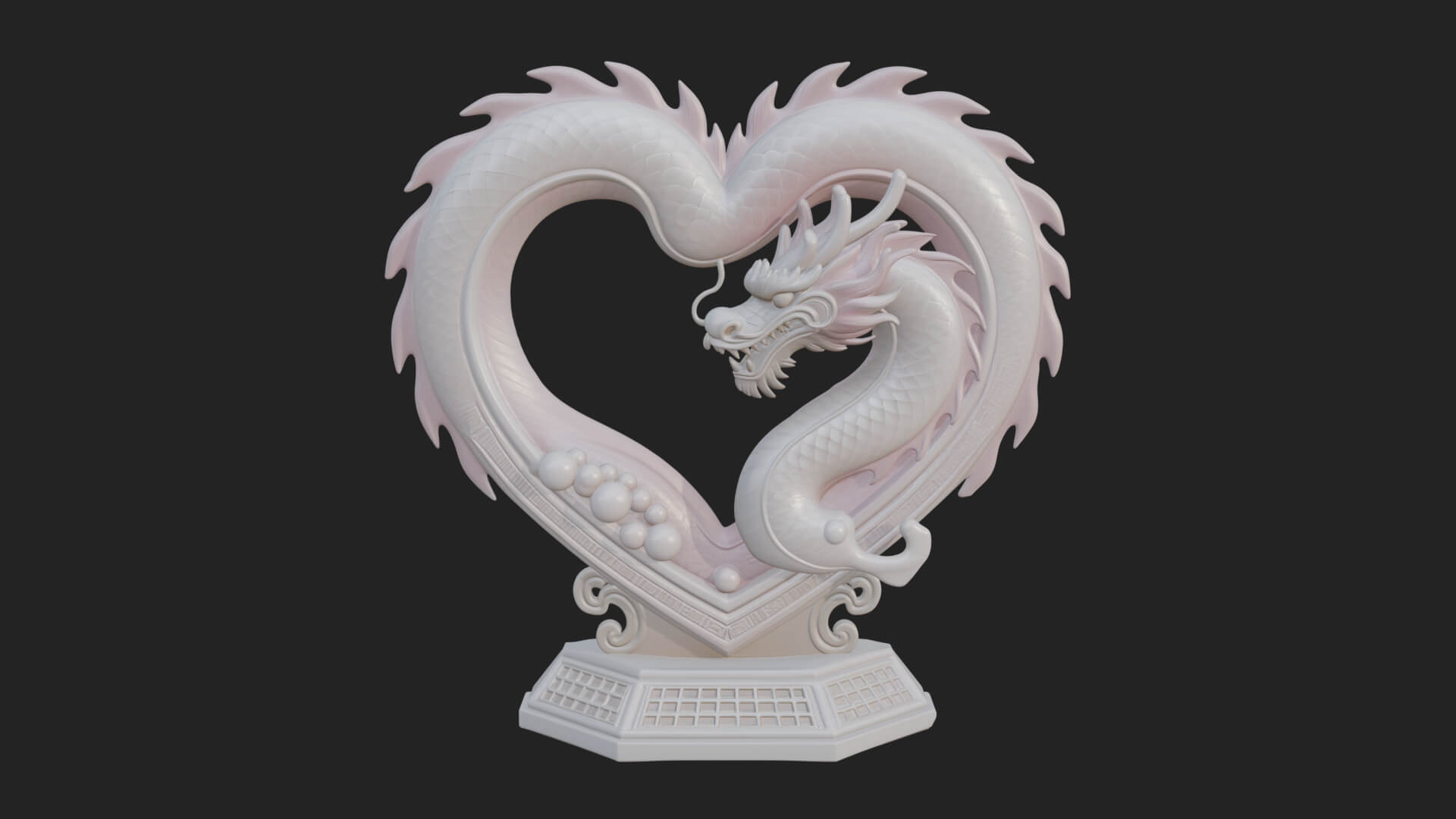 Ornate Framed Heart Plaque Design 215 3D Print Model 3D Model