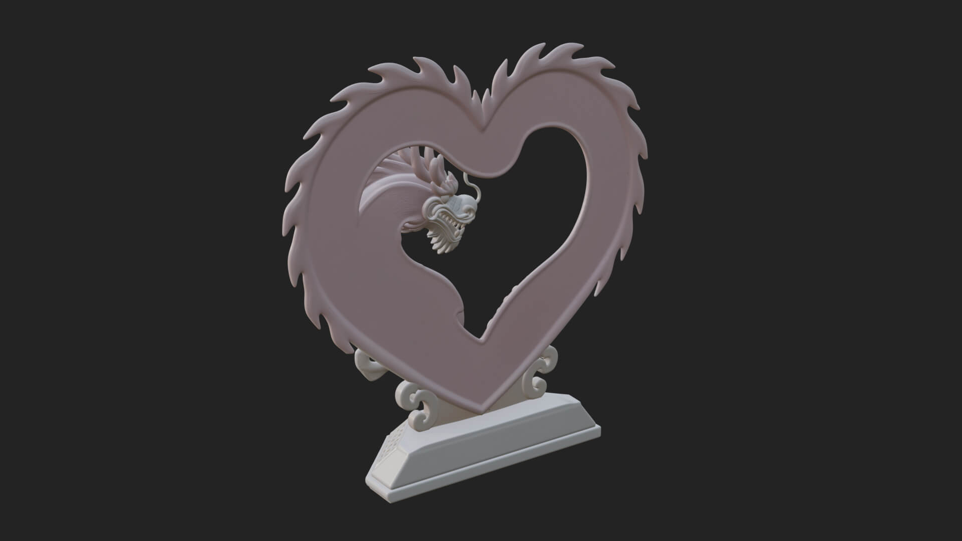 Ornate Framed Heart Plaque Design 215 3D Print Model 3D Model
