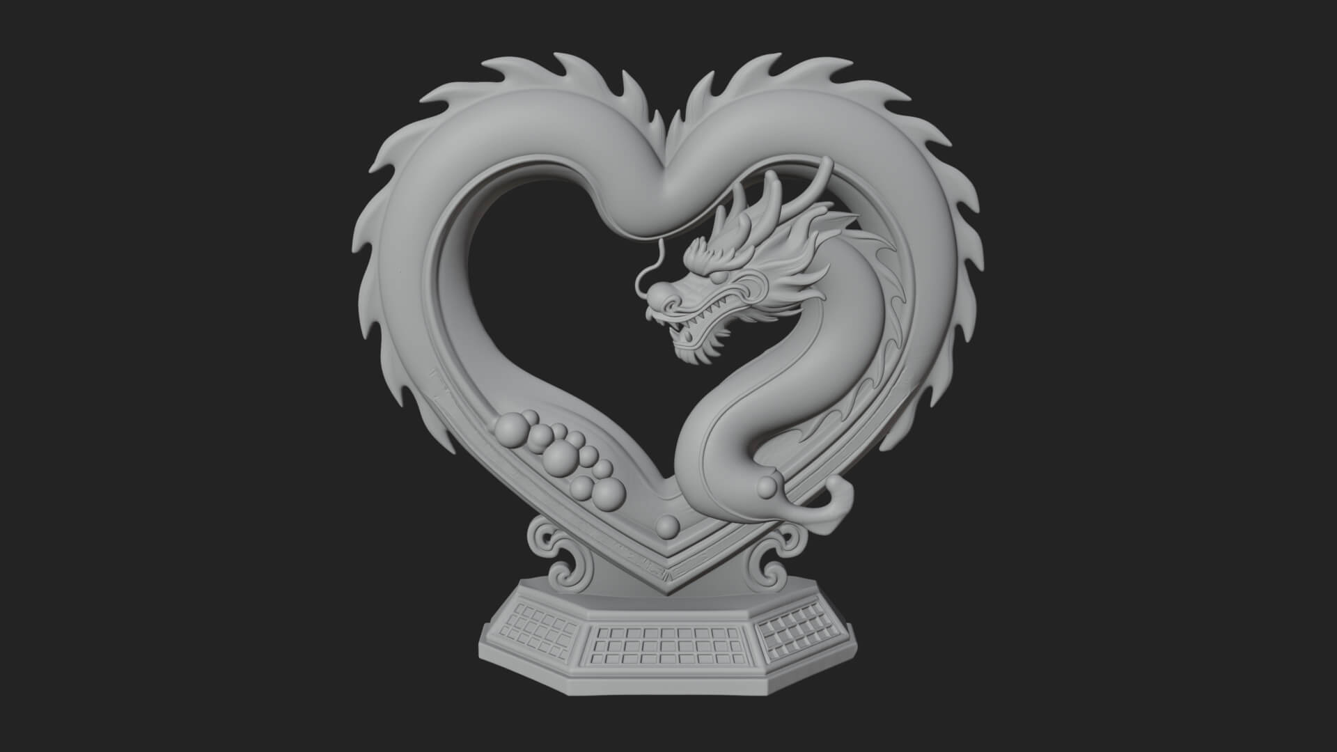 Ornate Framed Heart Plaque Design 215 3D Print Model 3D Model