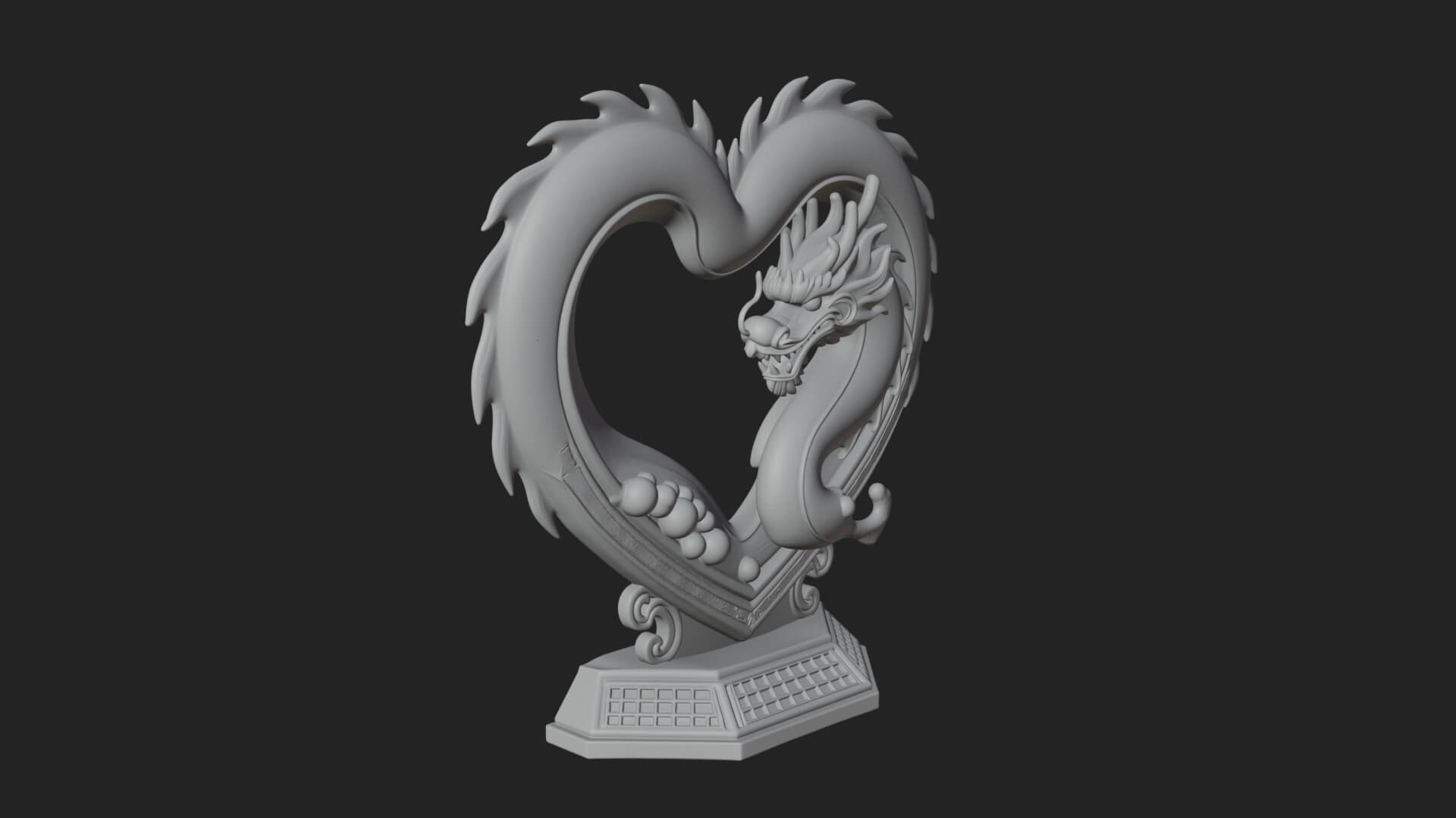 Ornate Framed Heart Plaque Design 215 3D Print Model 3D Model