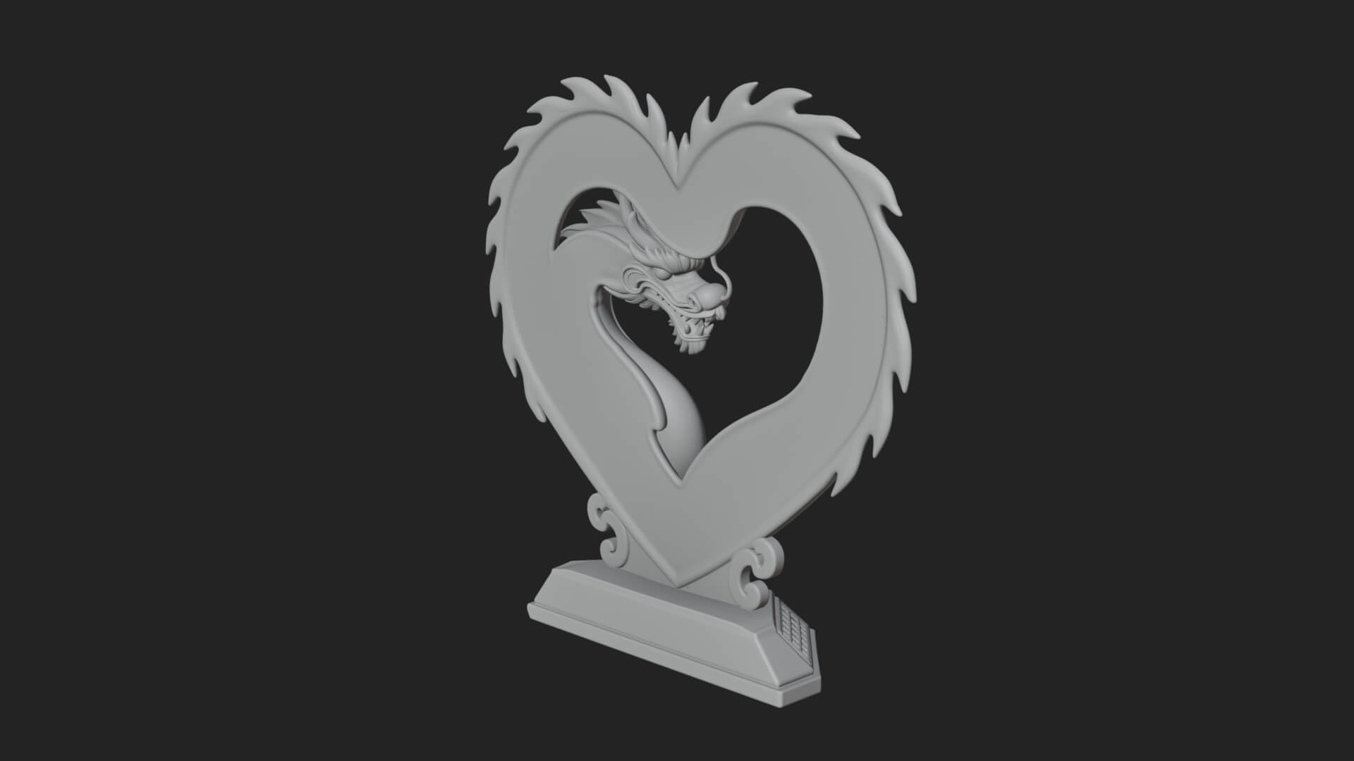 Ornate Framed Heart Plaque Design 215 3D Print Model 3D Model