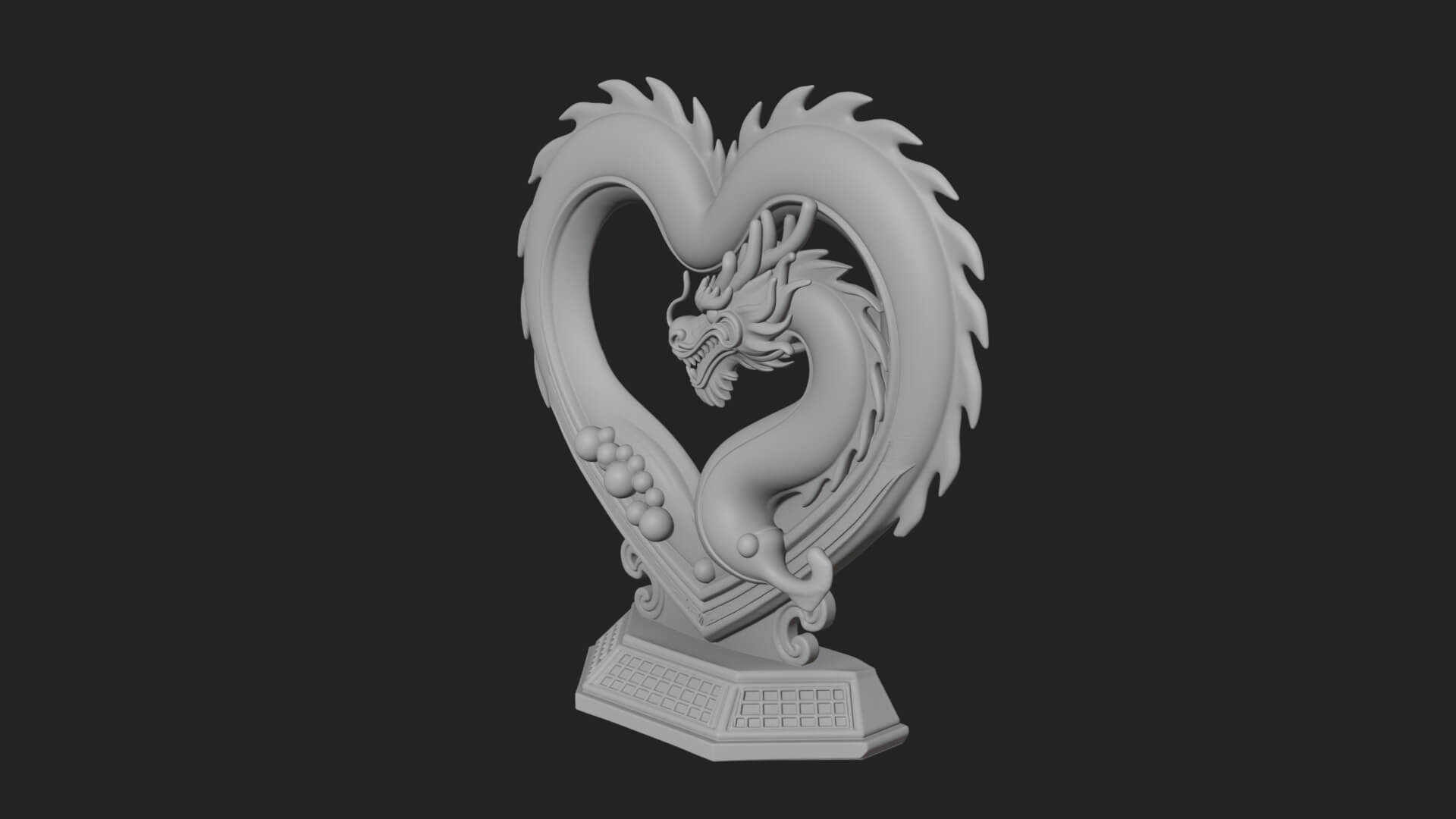 Ornate Framed Heart Plaque Design 215 3D Print Model 3D Model