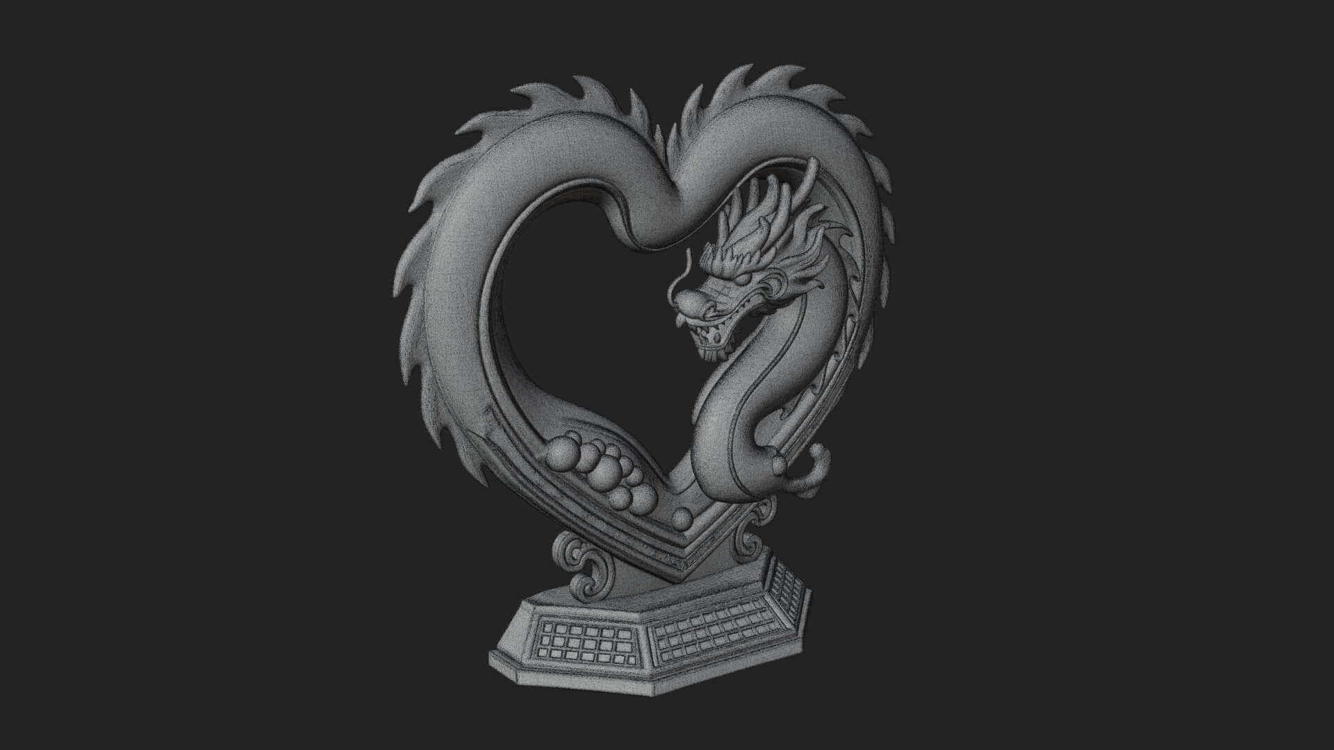 Ornate Framed Heart Plaque Design 215 3D Print Model 3D Model