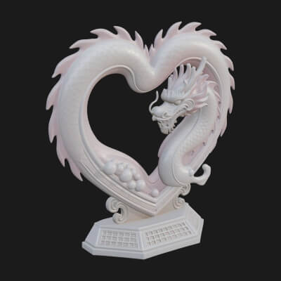 Ornate Framed Heart Plaque Design 215 3D Print Model