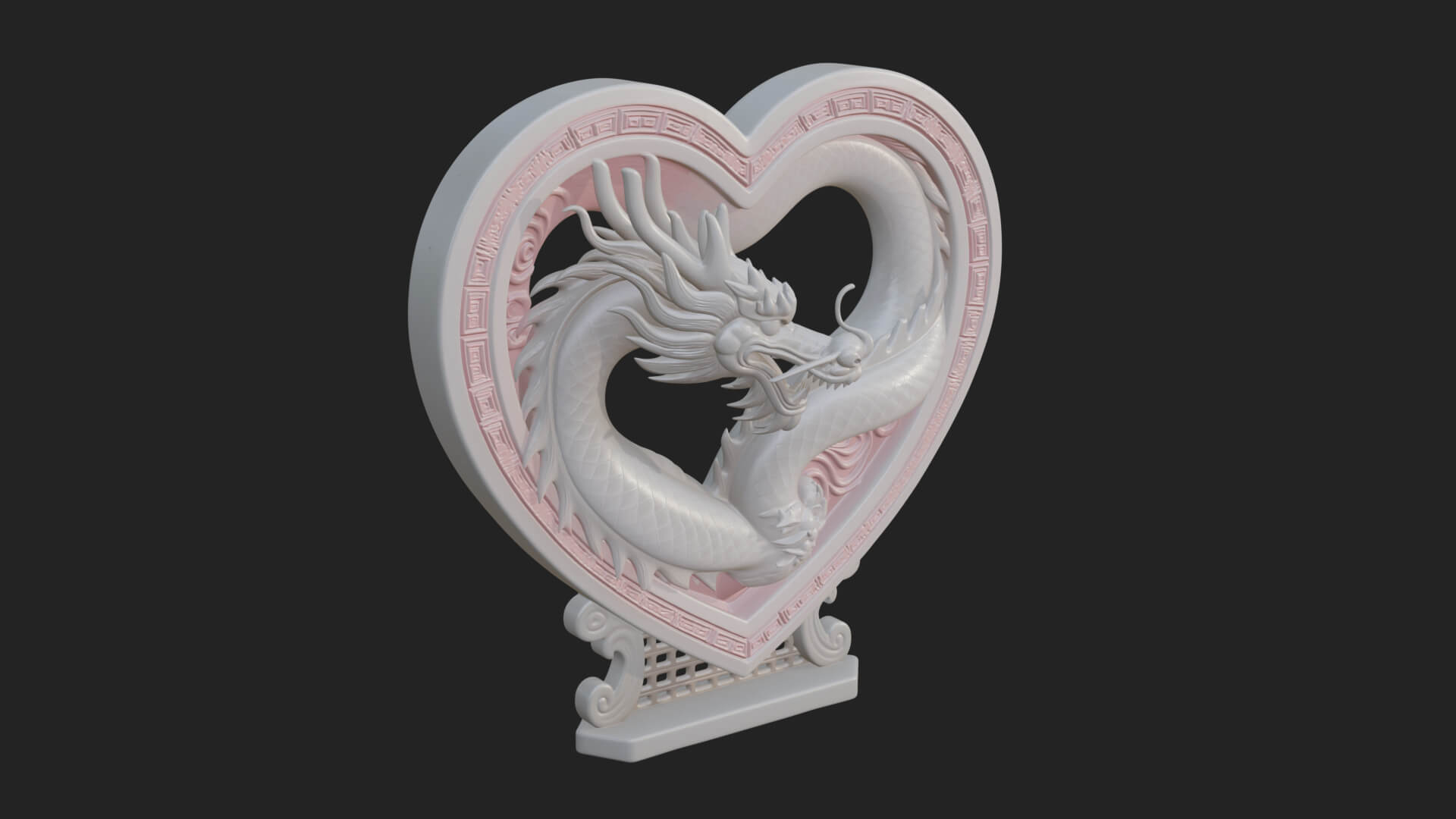 Ornate Framed Heart Plaque Design 216 3D Print Model 3D Model