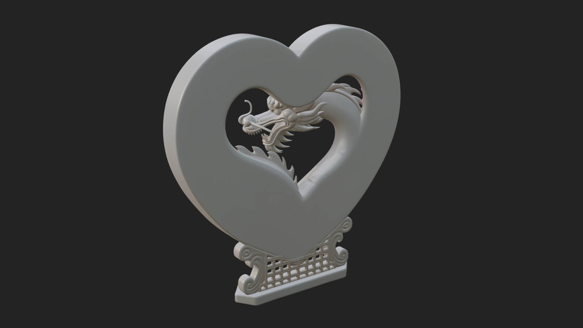 Ornate Framed Heart Plaque Design 216 3D Print Model 3D Model