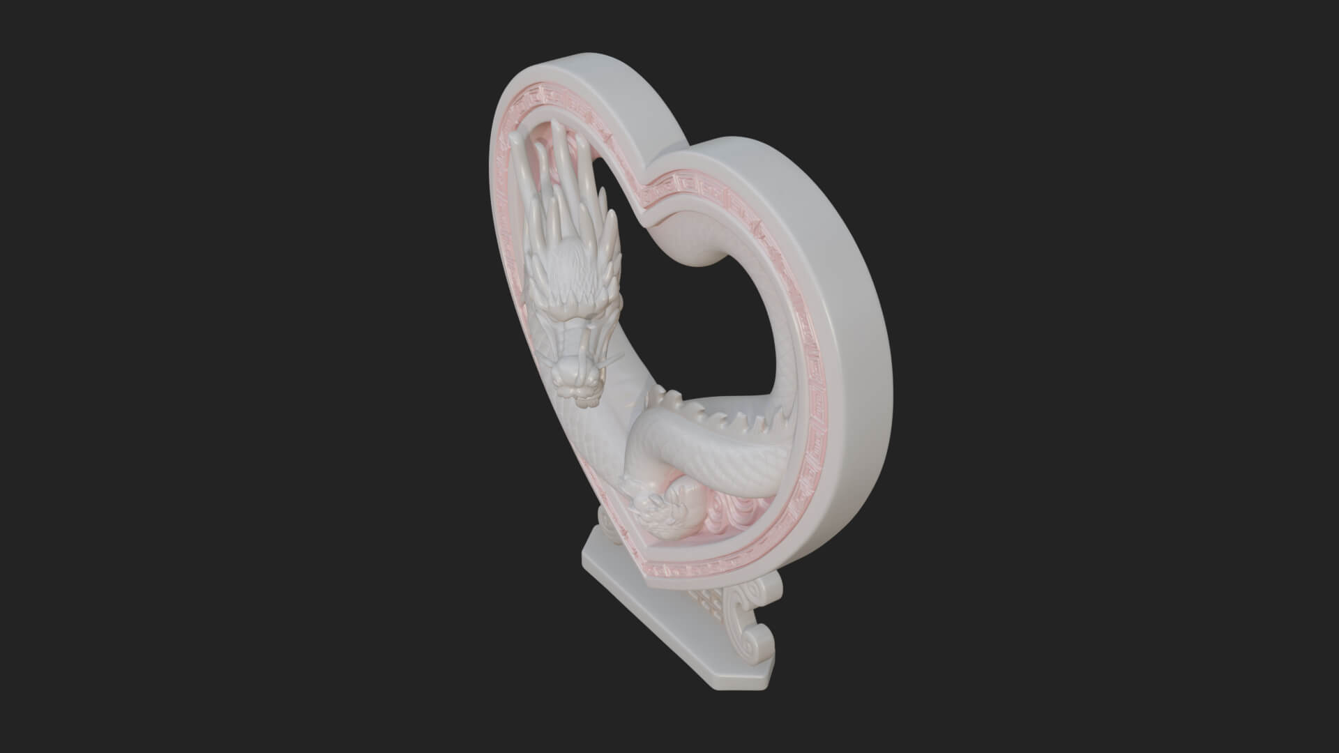 Ornate Framed Heart Plaque Design 216 3D Print Model 3D Model
