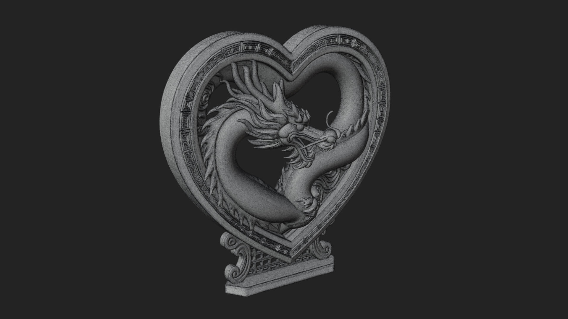 Ornate Framed Heart Plaque Design 216 3D Print Model 3D Model