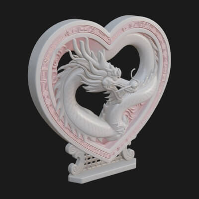 Ornate Framed Heart Plaque Design 216 3D Print Model
