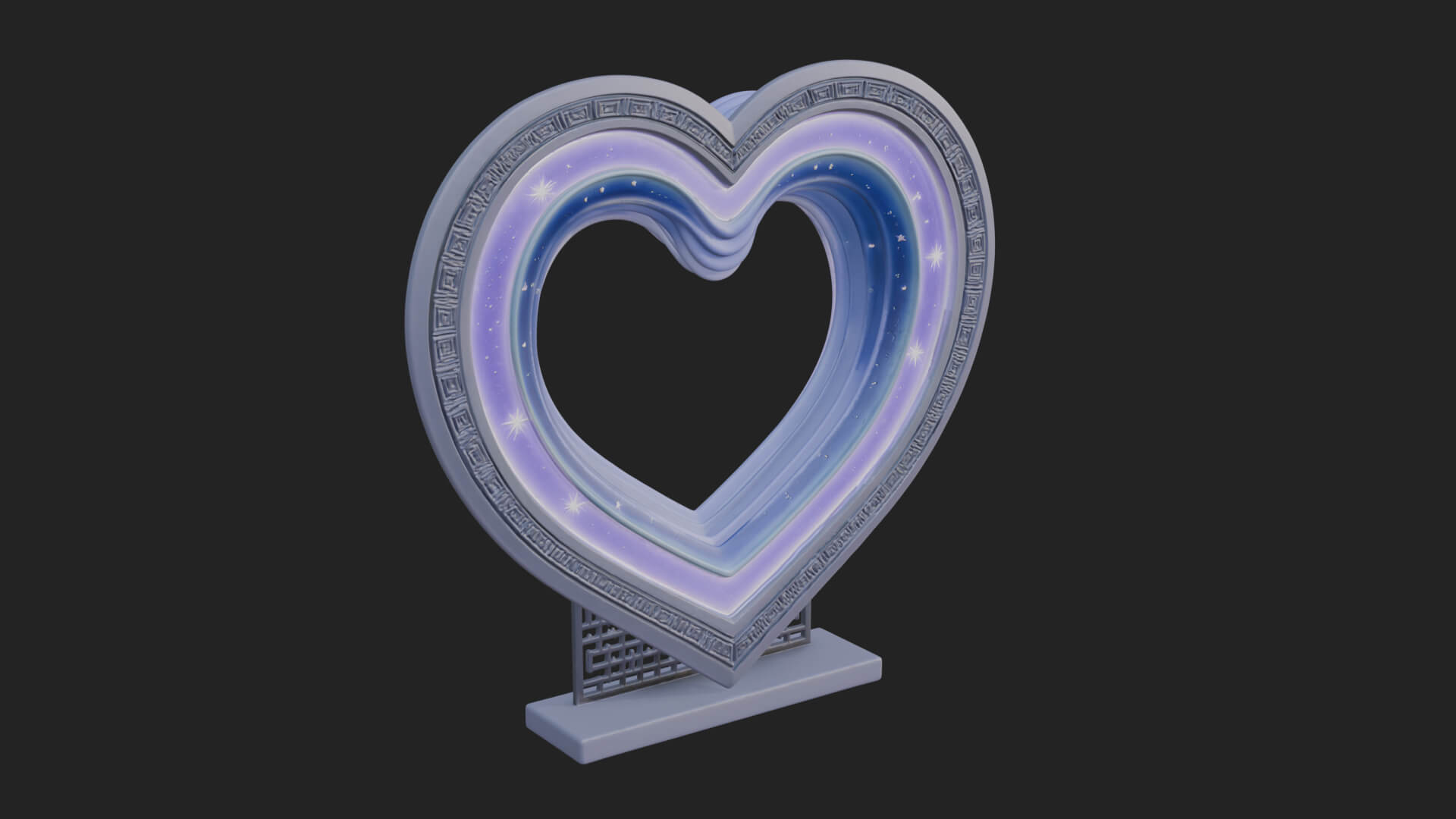 Ornate Framed Heart Plaque Design 217 3D Print Model 3D Model
