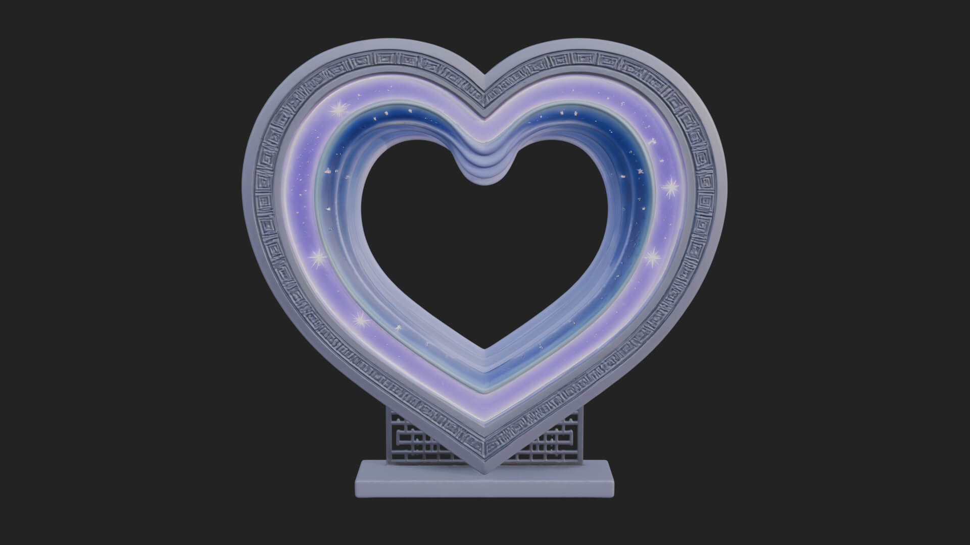 Ornate Framed Heart Plaque Design 217 3D Print Model 3D Model