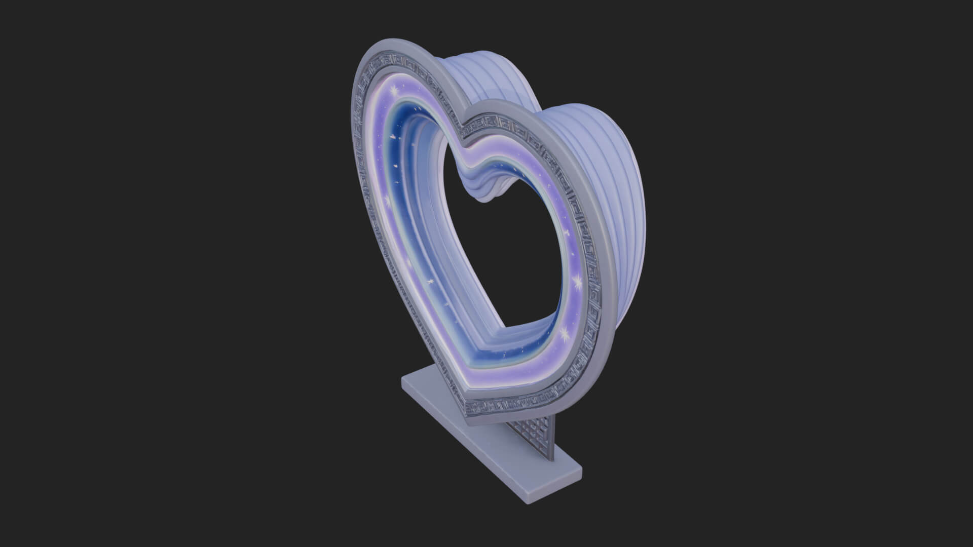 Ornate Framed Heart Plaque Design 217 3D Print Model 3D Model