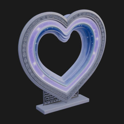 Ornate Framed Heart Plaque Design 217 3D Print Model