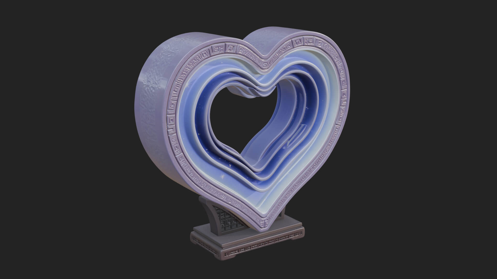 Ornate Framed Heart Plaque Design 218 3D Print Model 3D Model
