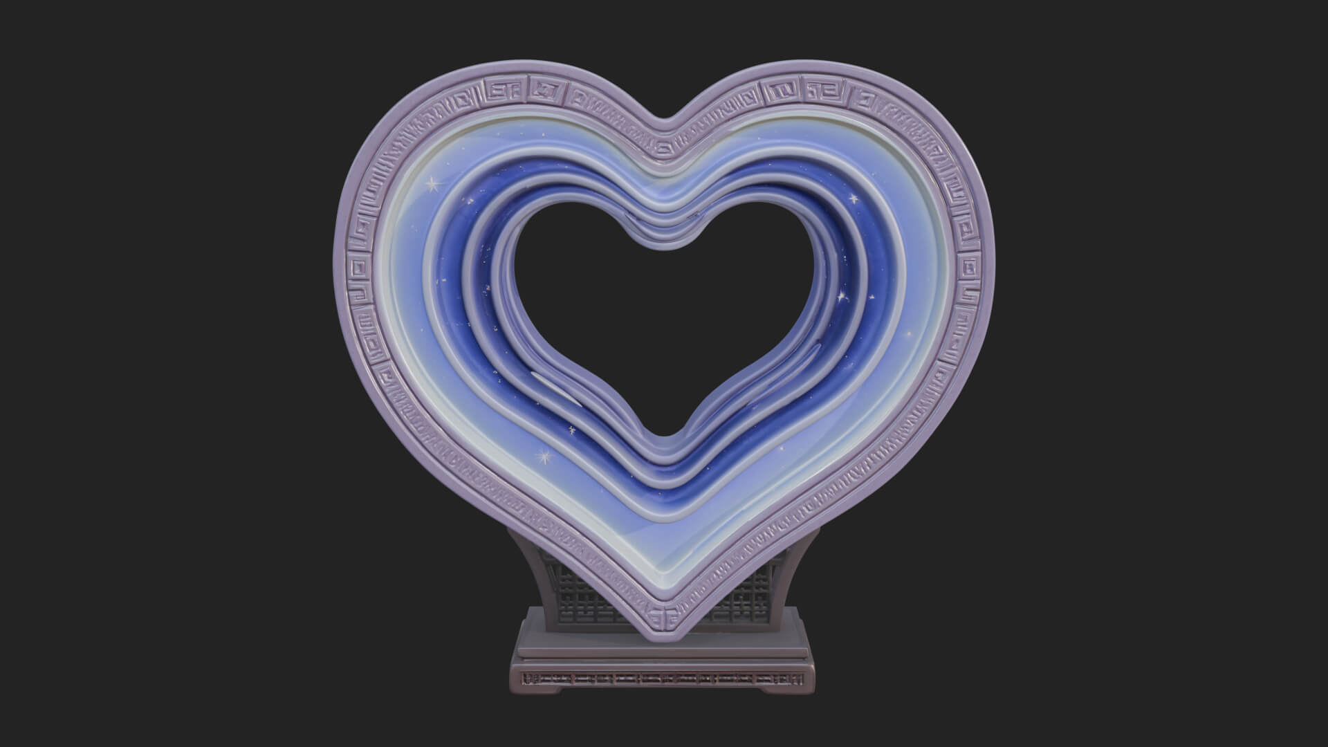 Ornate Framed Heart Plaque Design 218 3D Print Model 3D Model