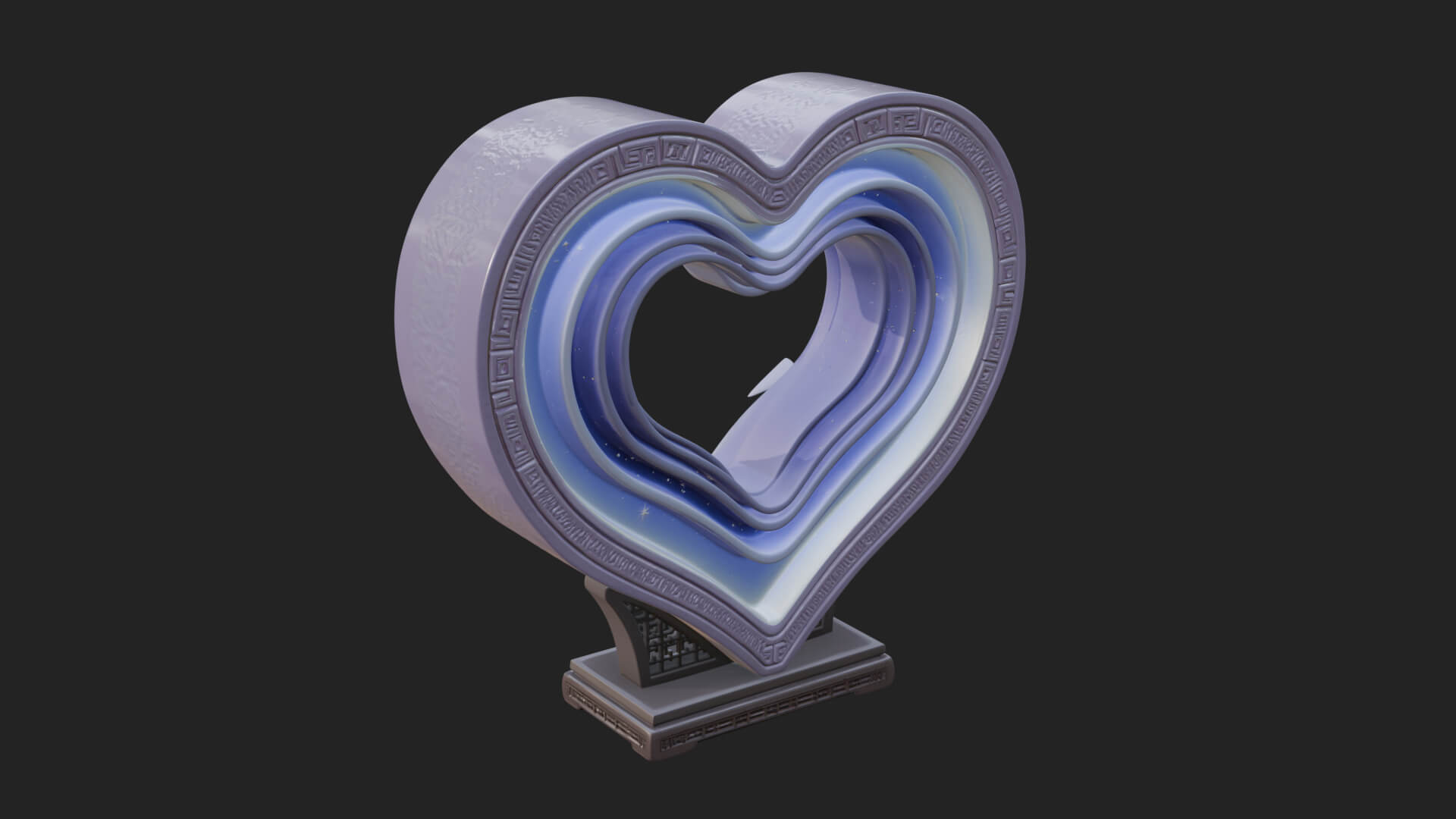 Ornate Framed Heart Plaque Design 218 3D Print Model 3D Model