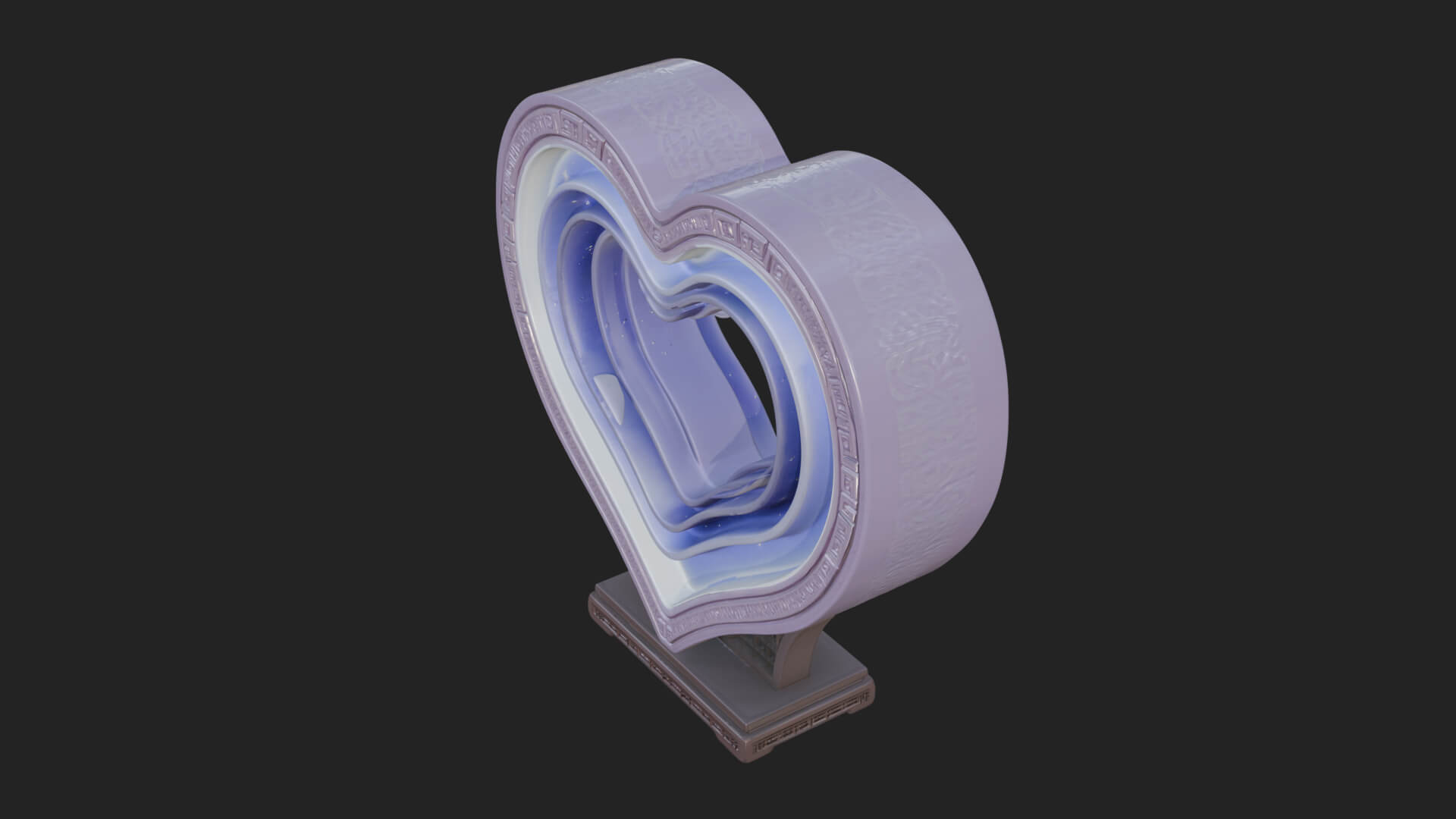 Ornate Framed Heart Plaque Design 218 3D Print Model 3D Model