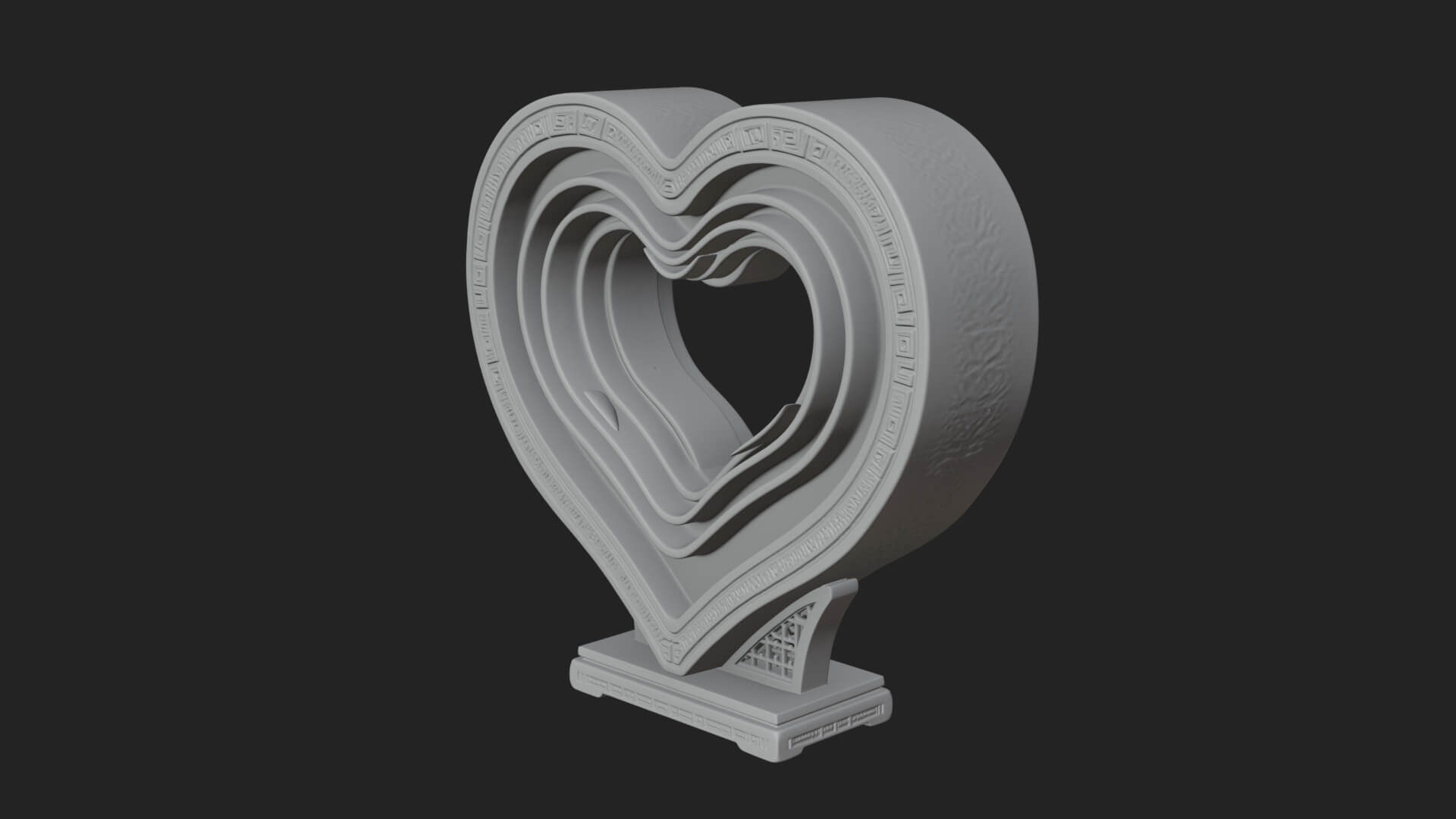 Ornate Framed Heart Plaque Design 218 3D Print Model 3D Model