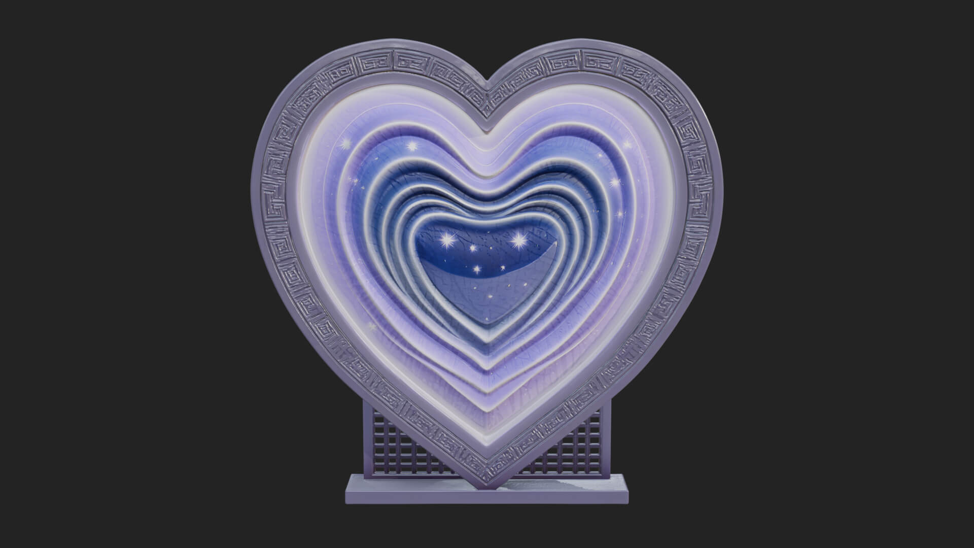 Ornate Framed Heart Plaque Design 219 3D Print Model 3D Model