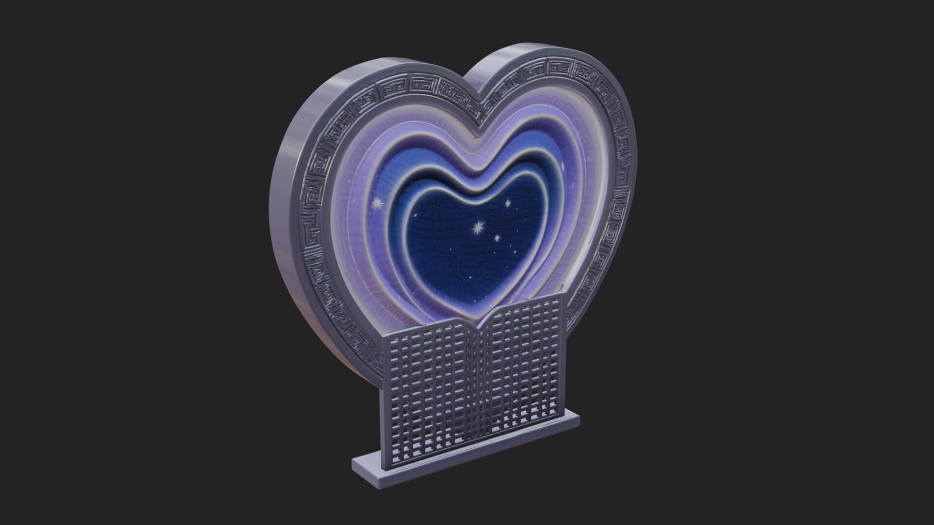 Ornate Framed Heart Plaque Design 219 3D Print Model 3D Model