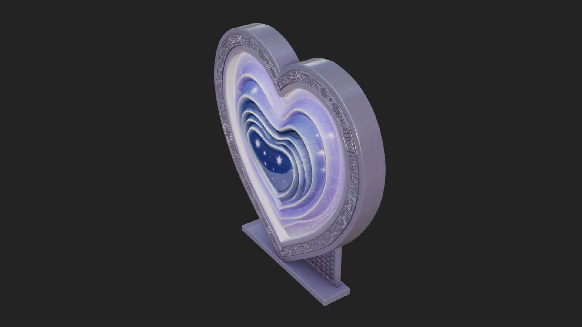 Ornate Framed Heart Plaque Design 219 3D Print Model 3D Model