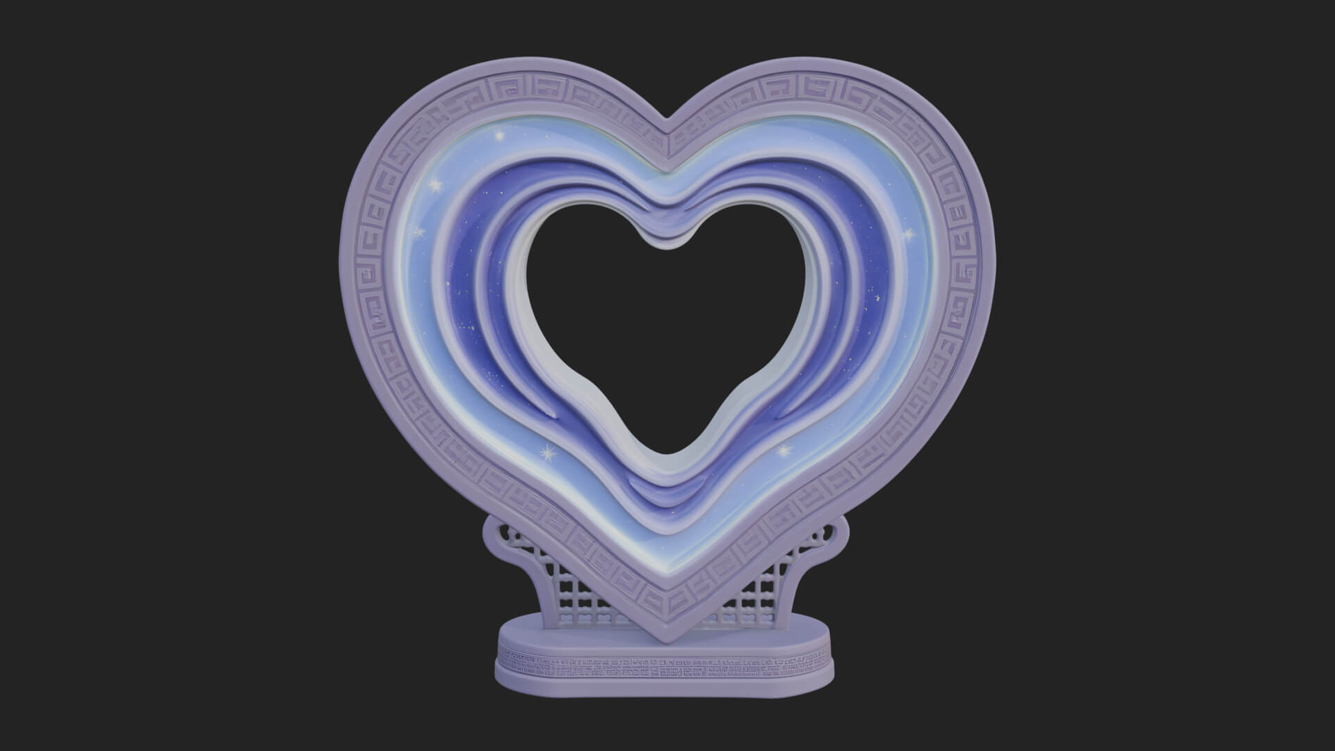 Ornate Framed Heart Plaque Design 220 3D Print Model 3D Model