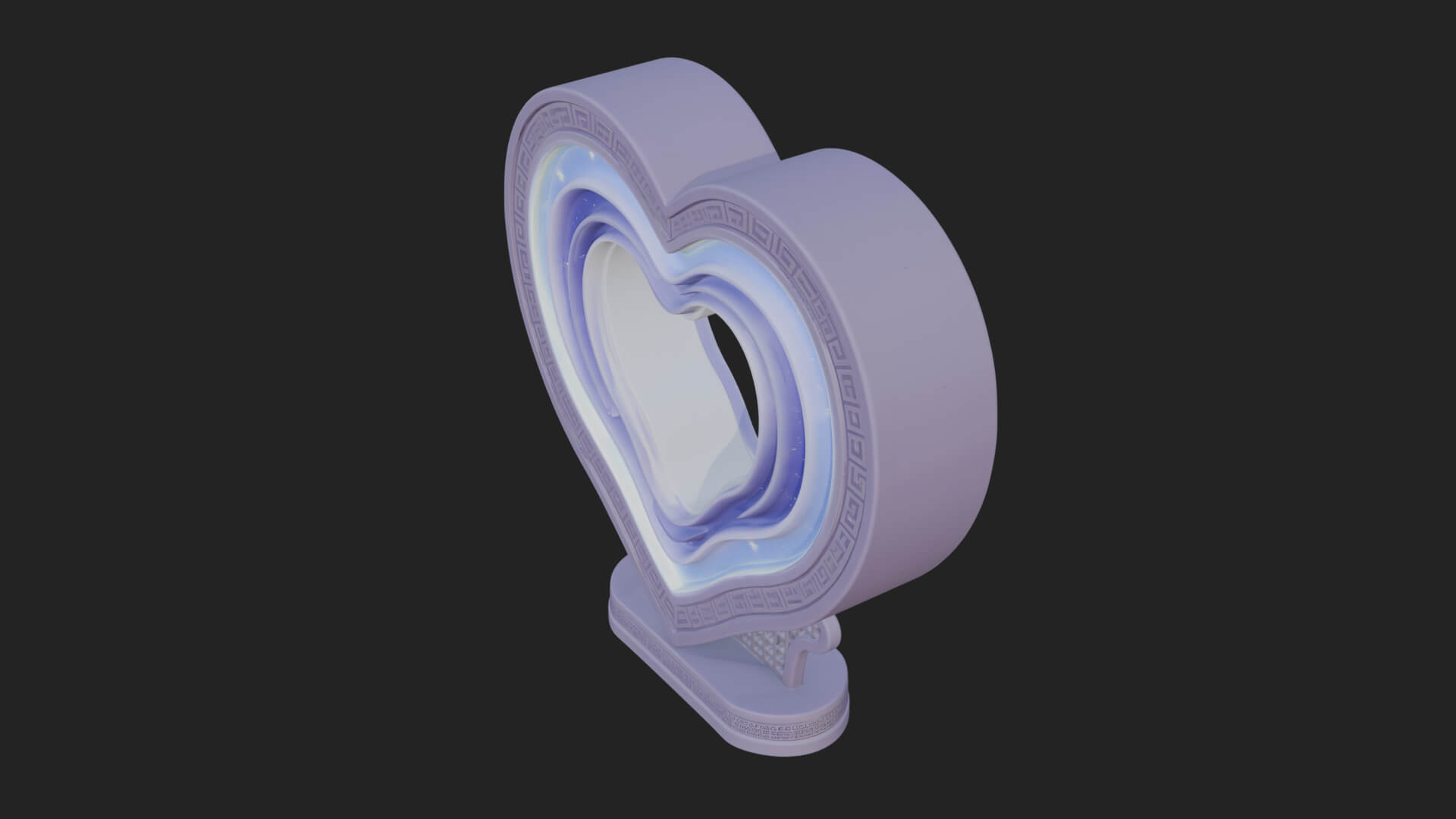 Ornate Framed Heart Plaque Design 220 3D Print Model 3D Model