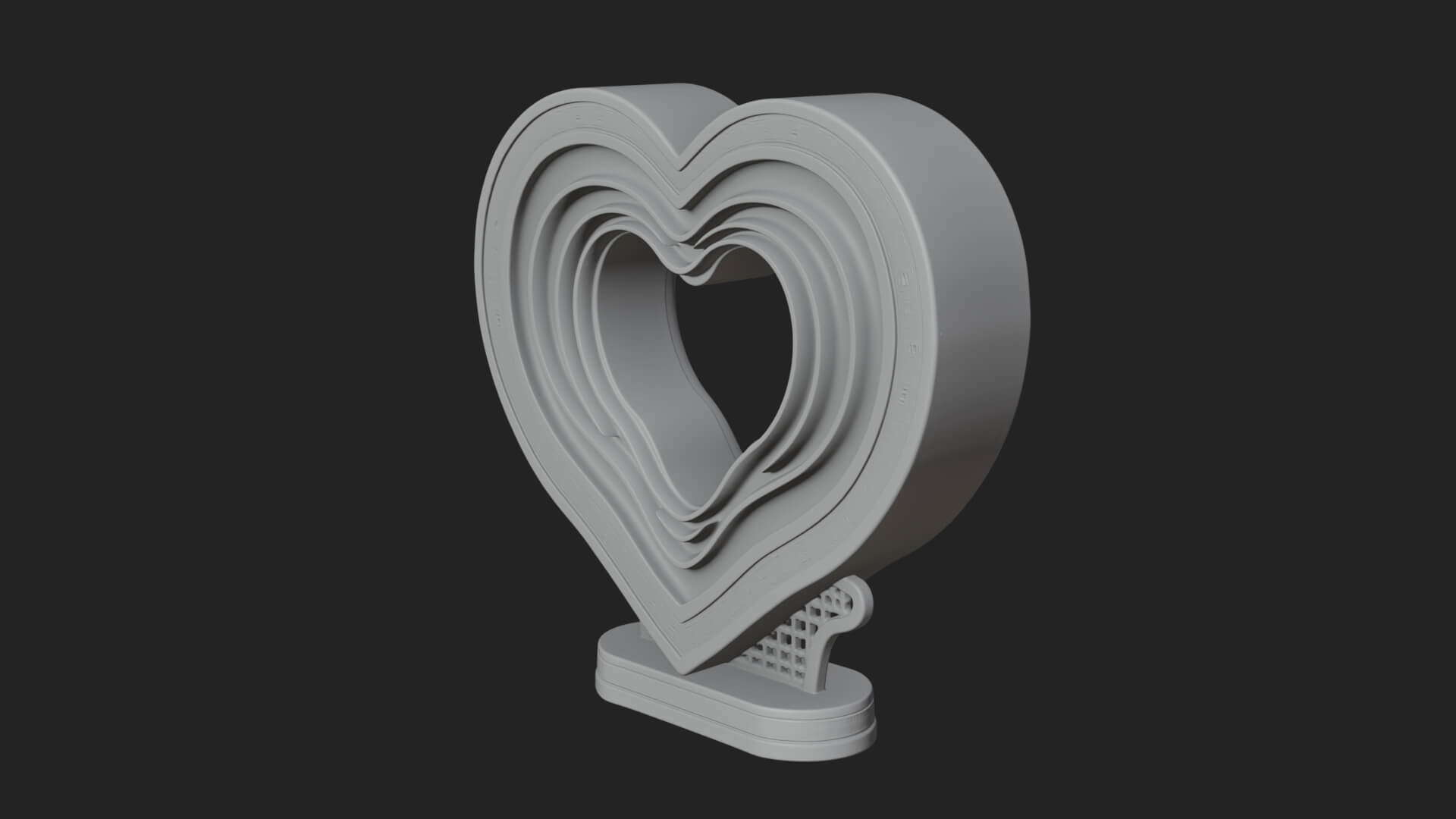 Ornate Framed Heart Plaque Design 220 3D Print Model 3D Model