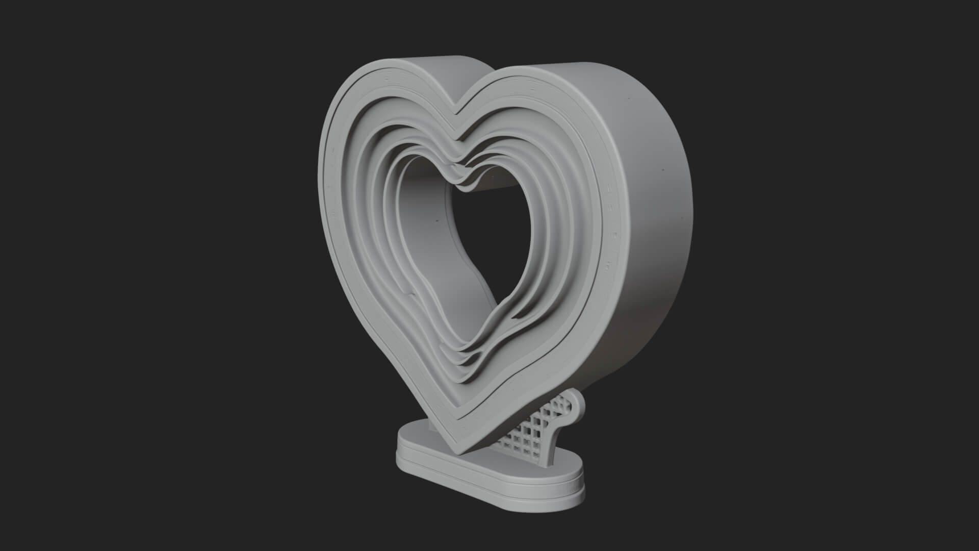 Ornate Framed Heart Plaque Design 220 3D Print Model 3D Model