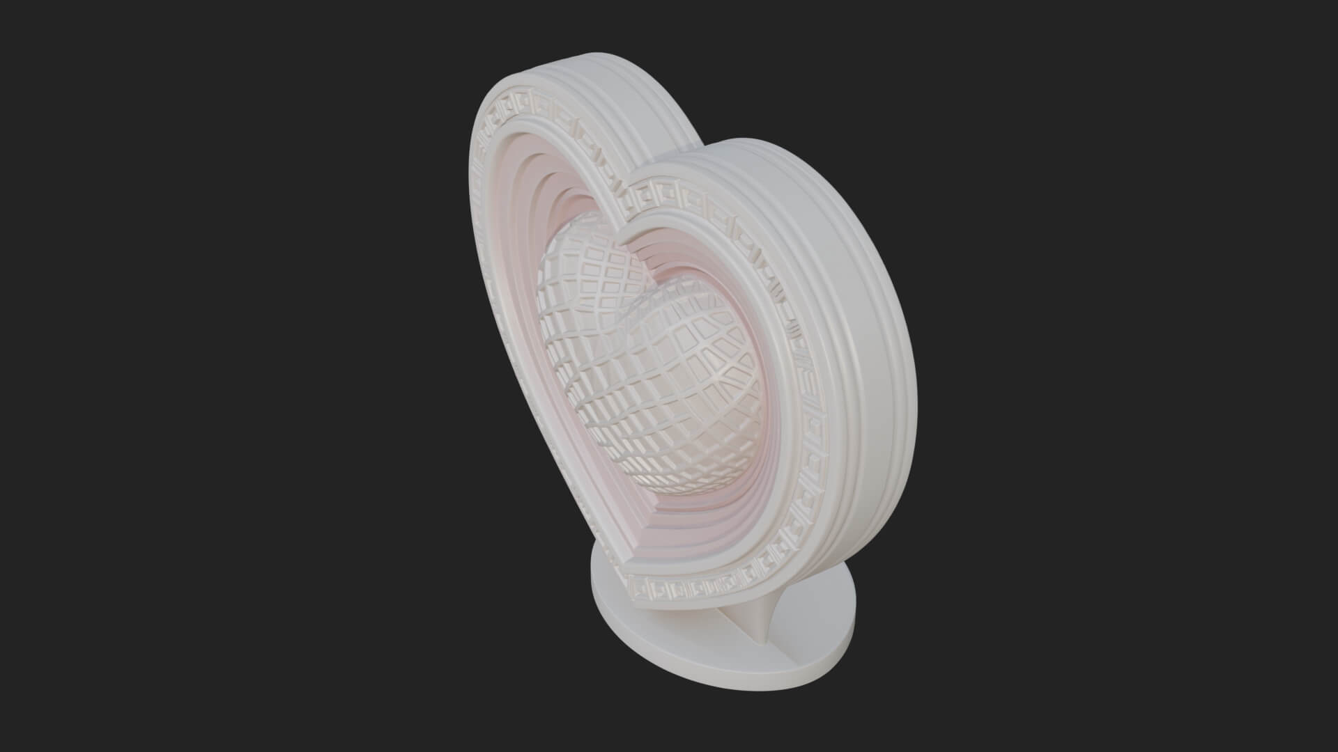 Ornate Framed Heart Plaque Design 221 3D Print Model 3D Model
