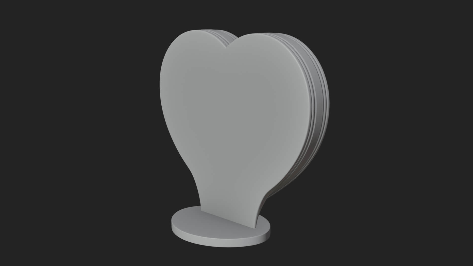 Ornate Framed Heart Plaque Design 221 3D Print Model 3D Model
