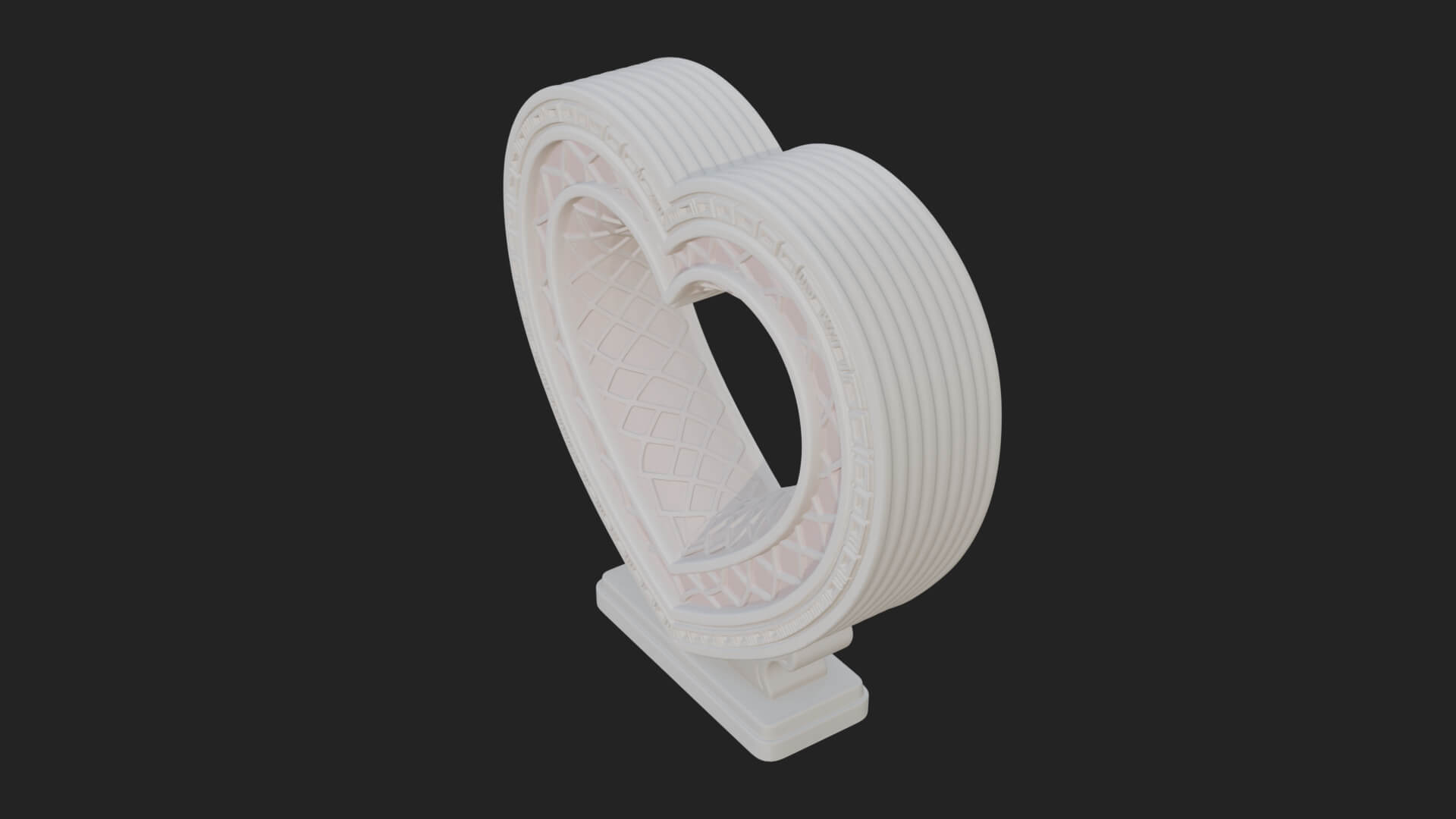 Ornate Framed Heart Plaque Design 224 3D Print Model 3D Model