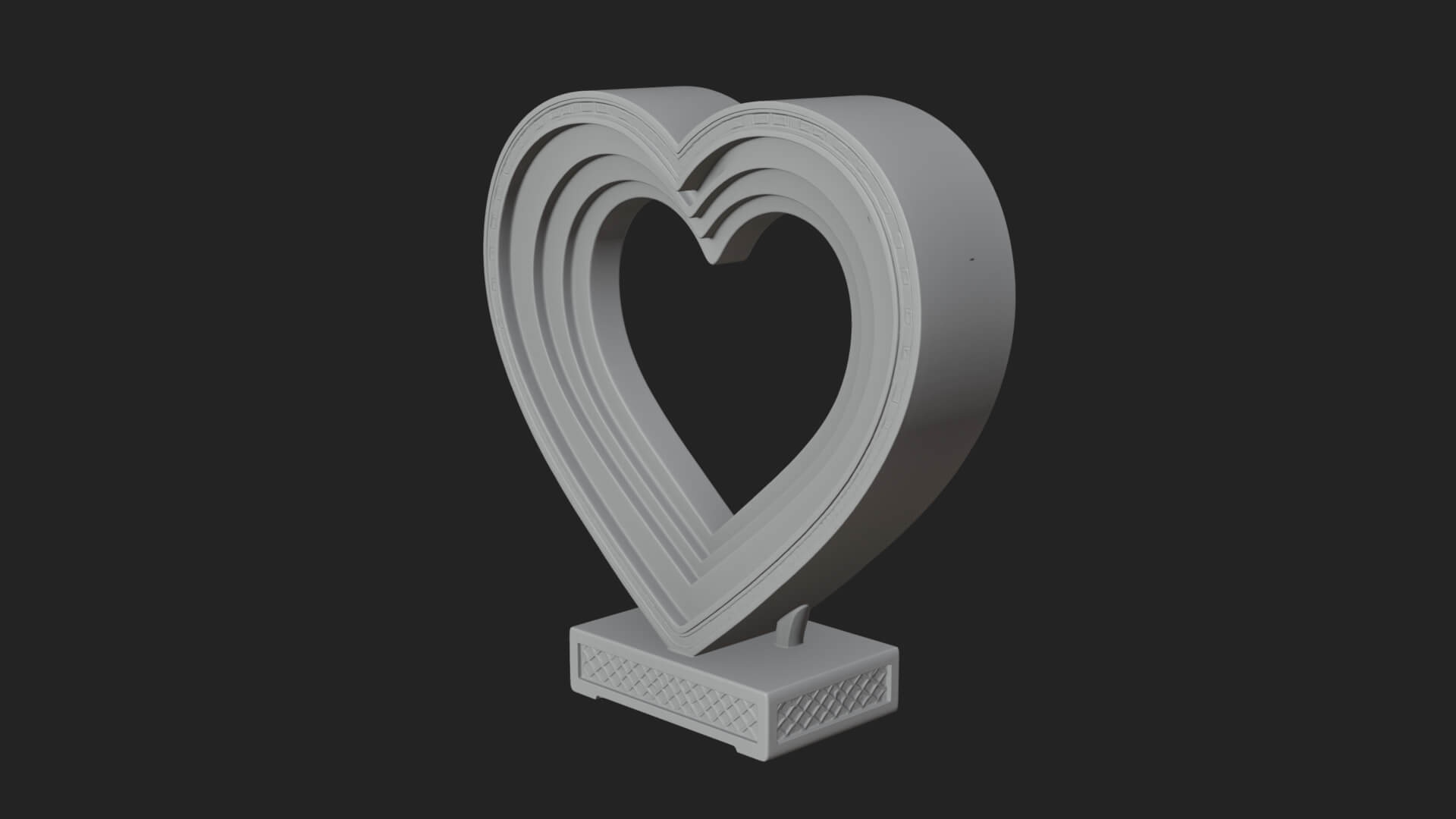 Ornate Framed Heart Plaque Design 227 3D Print Model 3D Model