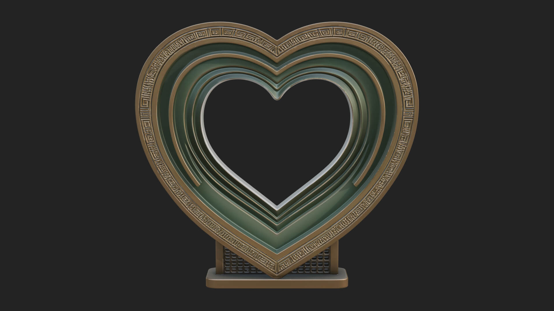 Ornate Framed Heart Plaque Design 228 3D Print Model 3D Model