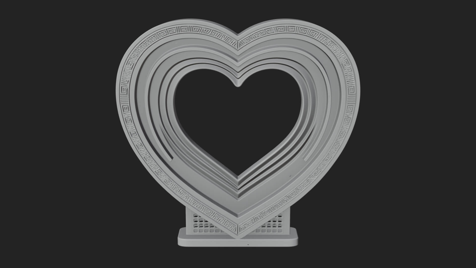 Ornate Framed Heart Plaque Design 228 3D Print Model 3D Model