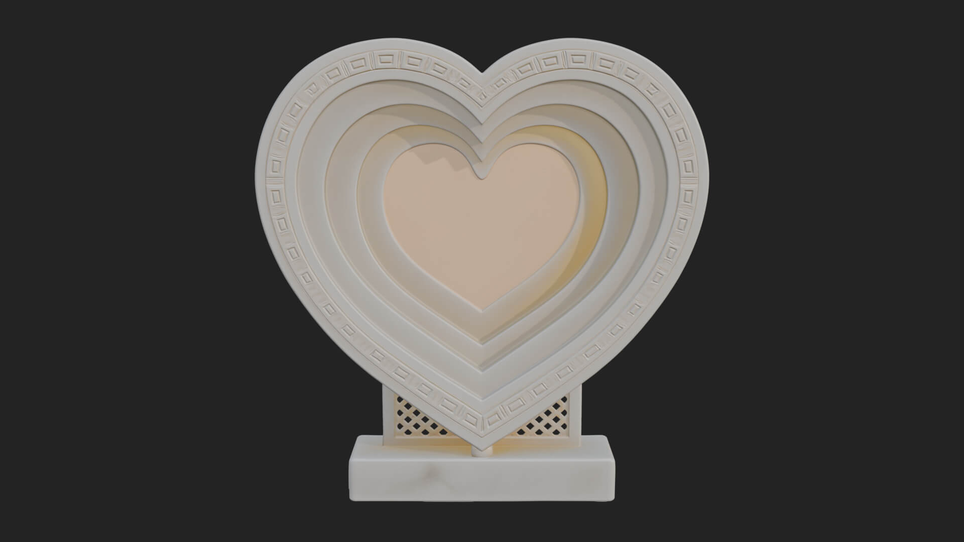 Ornate Framed Heart Plaque Design 229 3D Print Model 3D Model