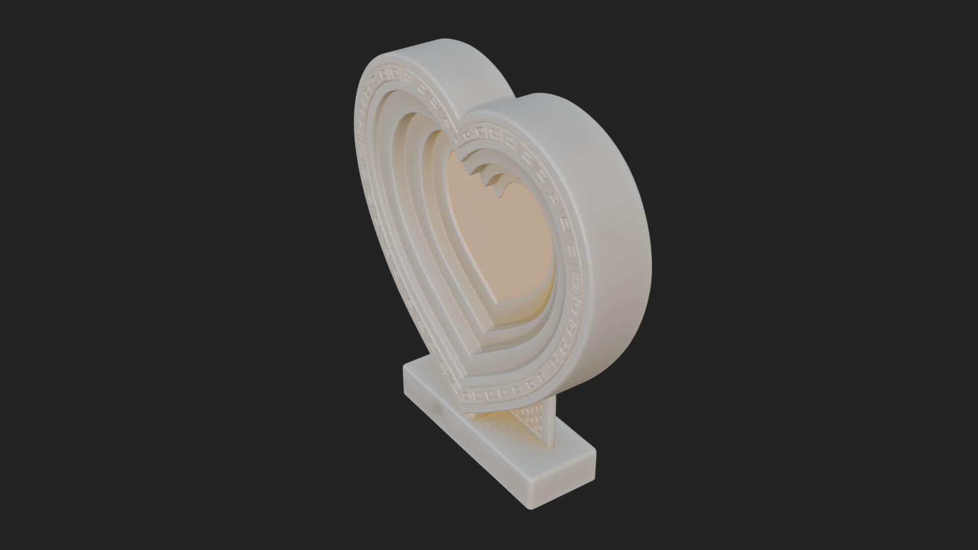 Ornate Framed Heart Plaque Design 229 3D Print Model 3D Model