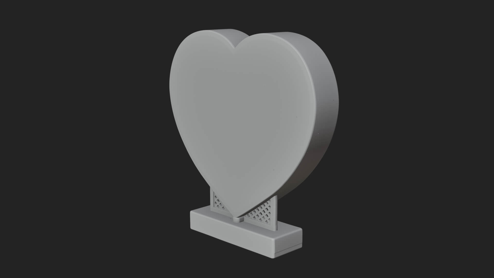 Ornate Framed Heart Plaque Design 229 3D Print Model 3D Model