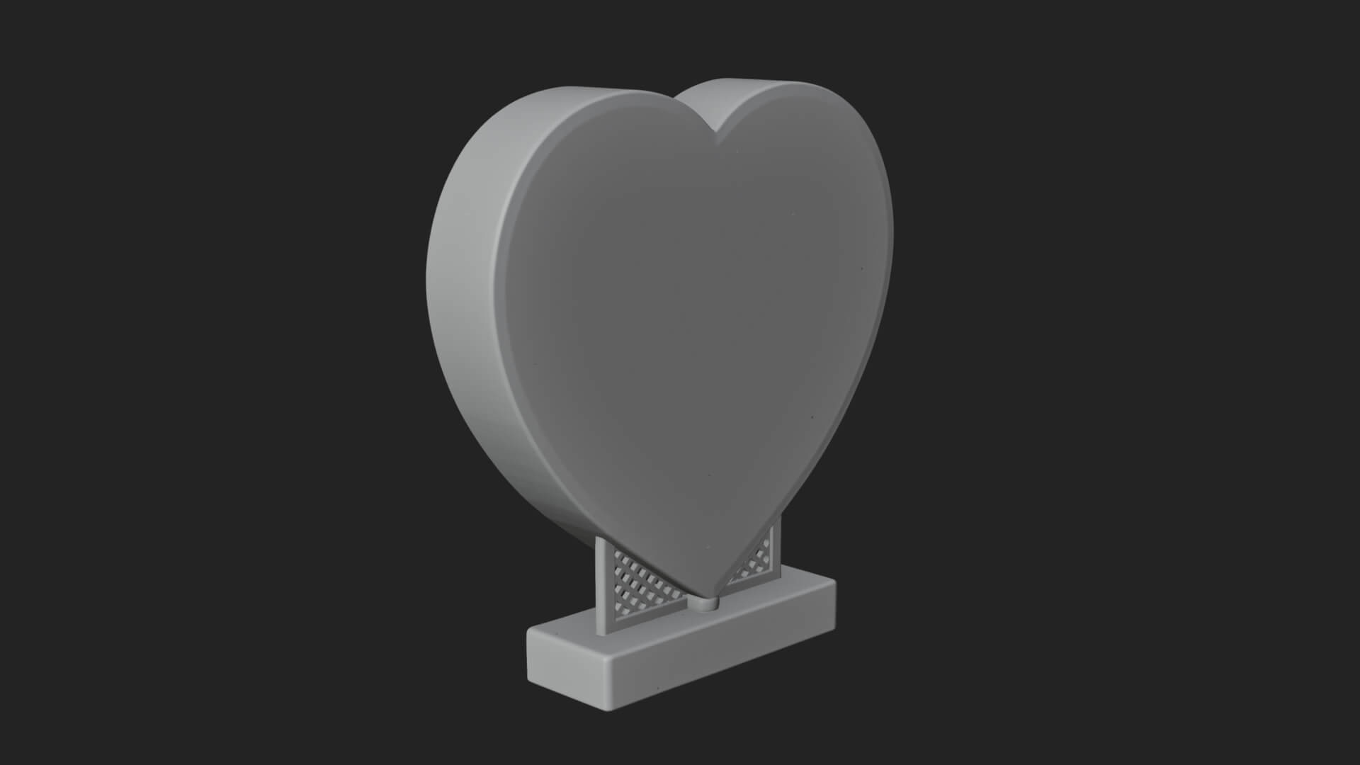 Ornate Framed Heart Plaque Design 229 3D Print Model 3D Model