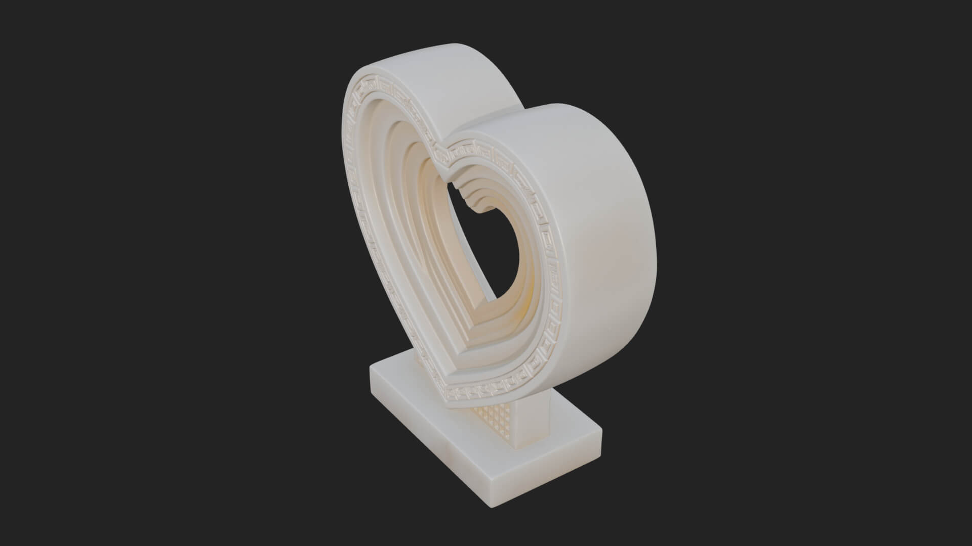Ornate Framed Heart Plaque Design 230 3D Print Model 3D Model