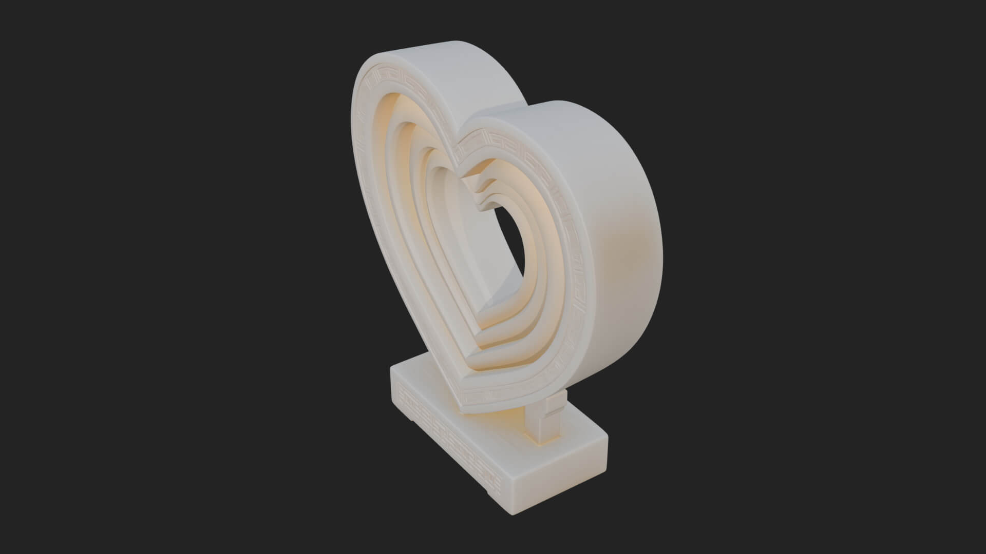 Ornate Framed Heart Plaque Design 231 3D Print Model 3D Model