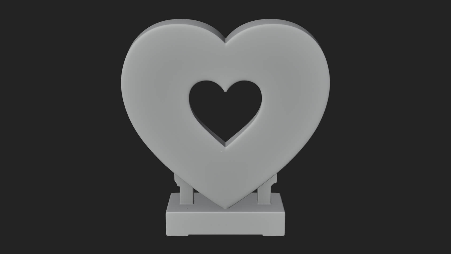 Ornate Framed Heart Plaque Design 231 3D Print Model 3D Model